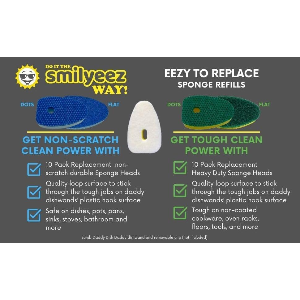 Recargas de Esponja Smilyeez para Scrub Daddy - 10 Paquete