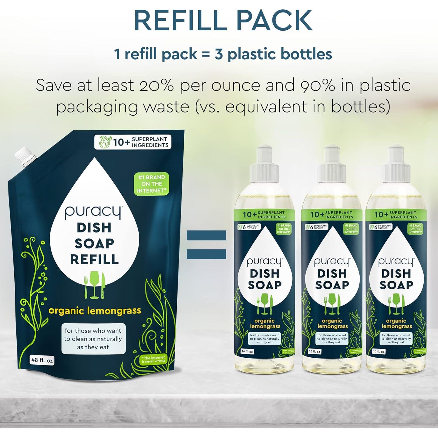 Recarga Jabón Líquido para Platos Puracy 1.42 L Limón Orgánico