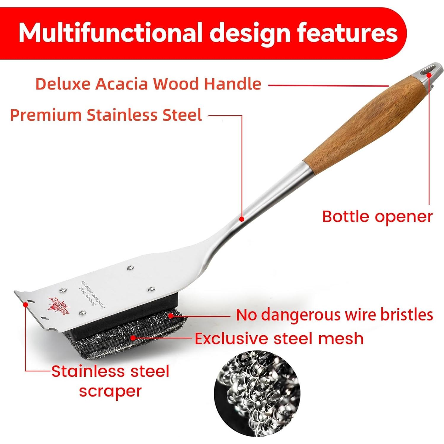 Cepillo de Parrilla XUDAKAIXIN Sin Cerda 43 cm - Seguro y Eficiente