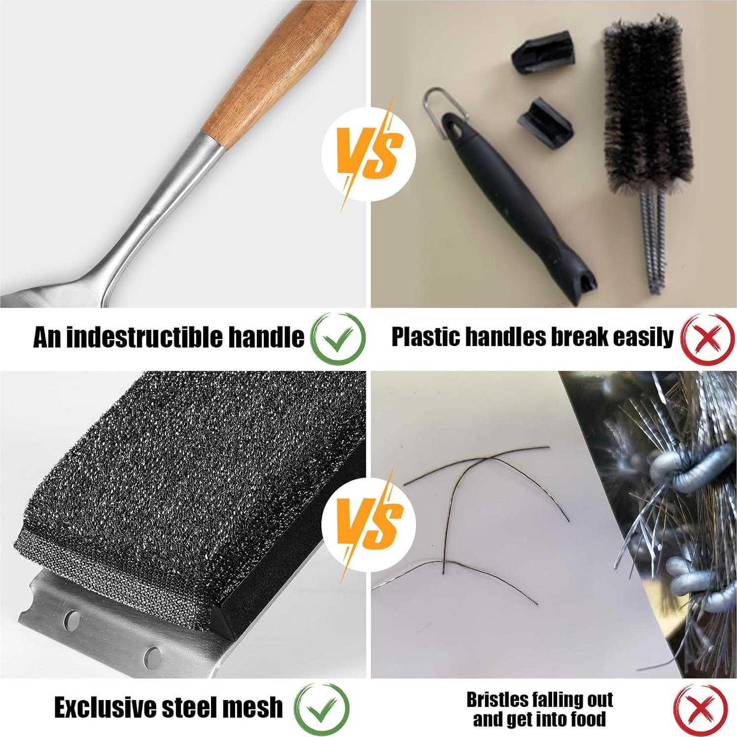 Cepillo de Parrilla XUDAKAIXIN Sin Cerda 43 cm - Seguro y Eficiente