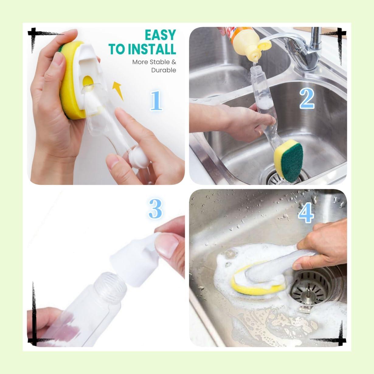 Set de Limpieza 3 PCS Varita de Platos KKpxafl con 6 Esponjas