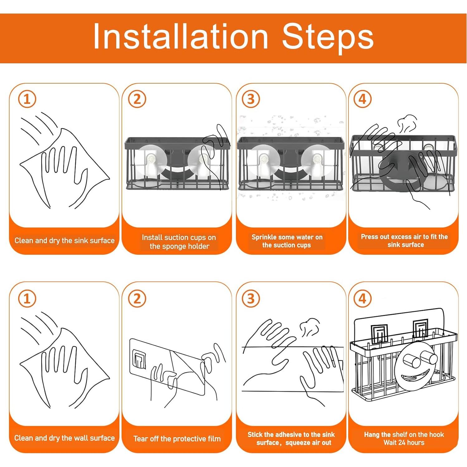 Soporte para Esponja de Cocina MURLONG Negro - Acero Inoxidable