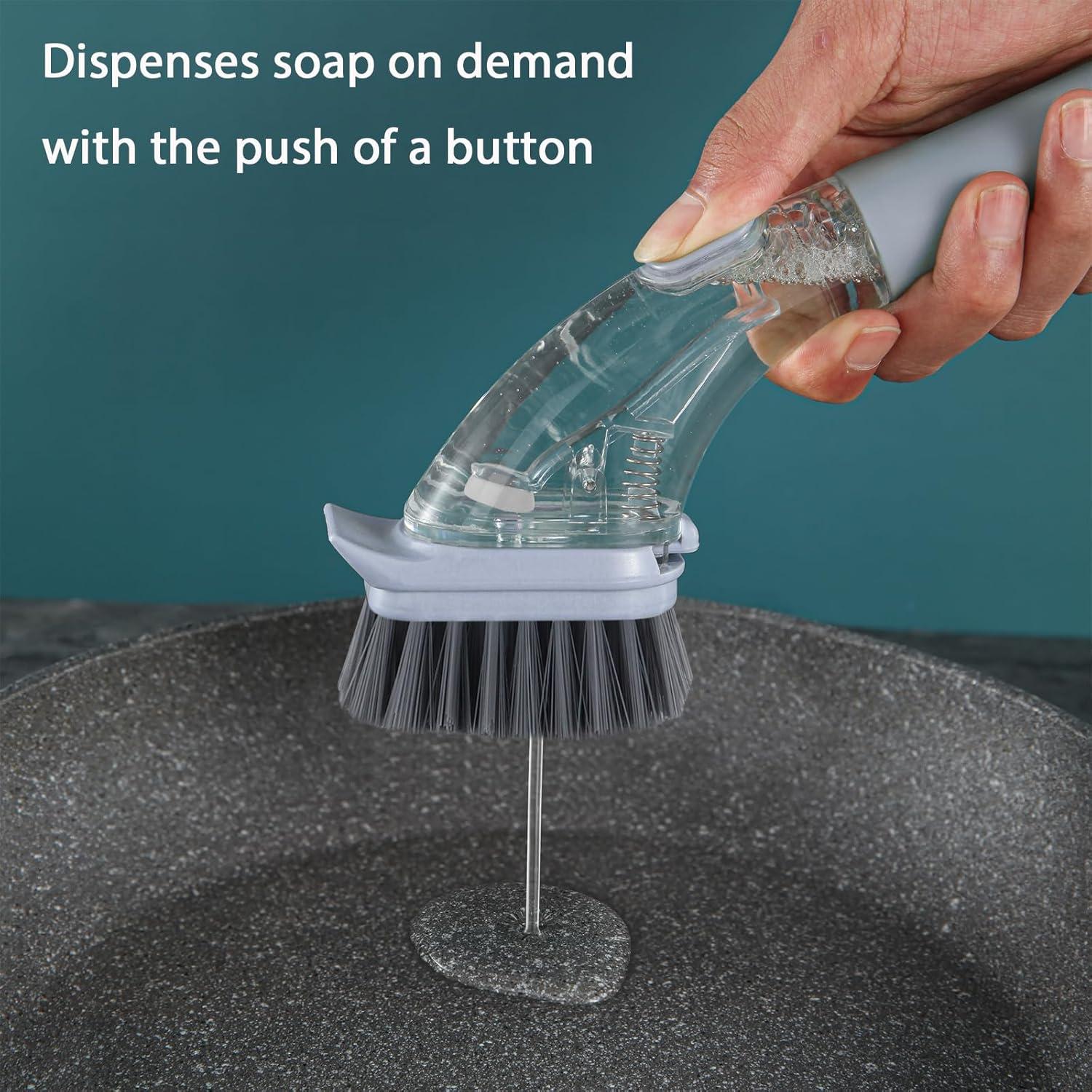 Cepillo de Cocina DAPOWER con Dispensador de Jabón Reemplazable