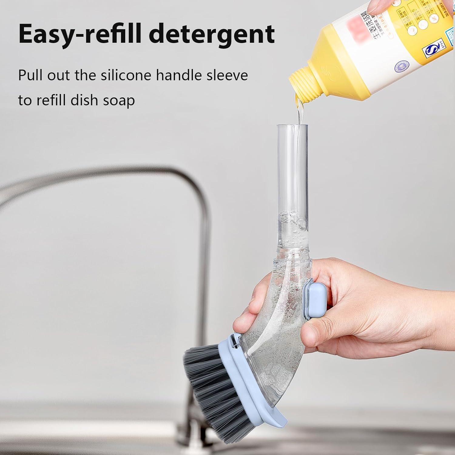 Cepillo de Cocina DAPOWER con Dispensador de Jabón Reemplazable