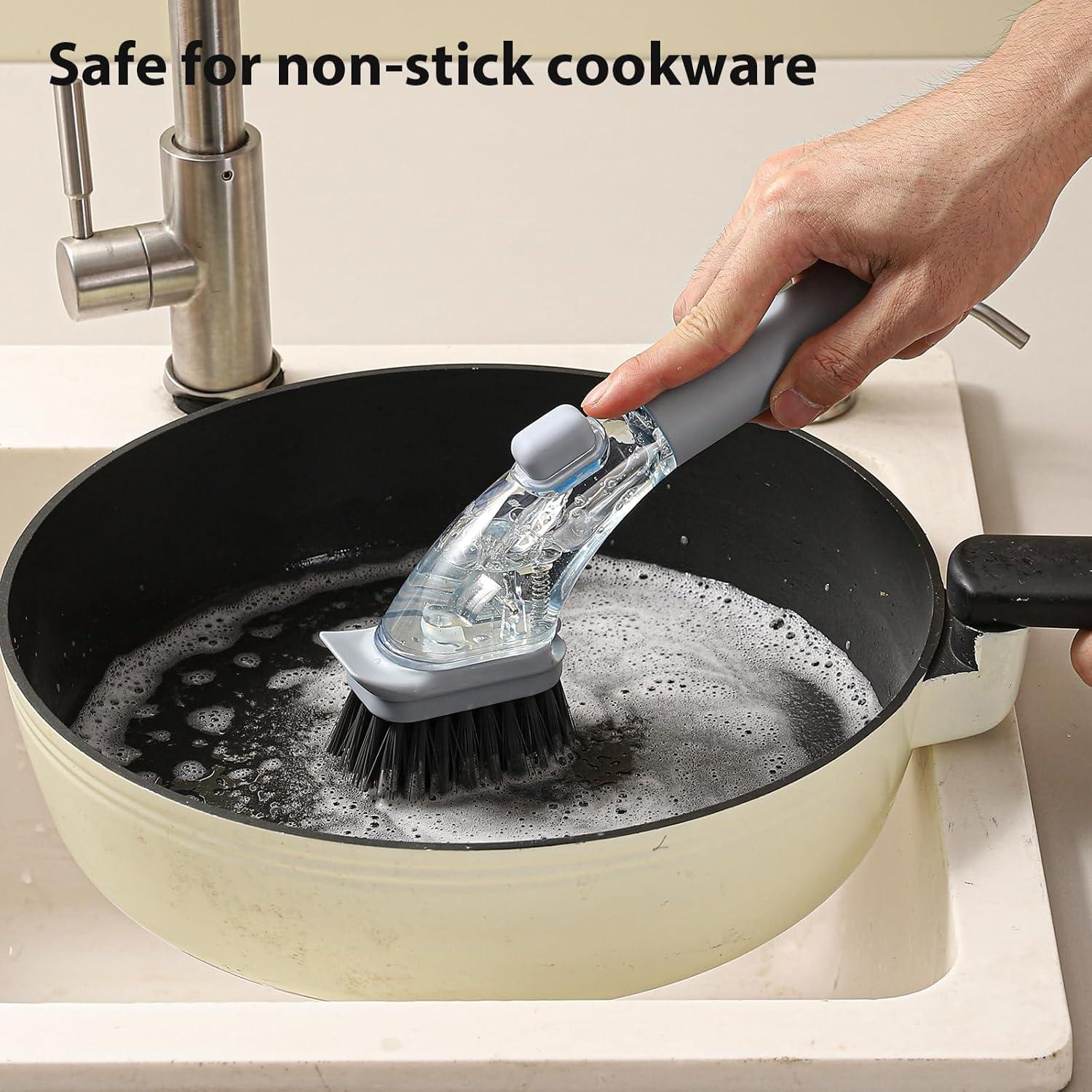 Cepillo de Cocina DAPOWER con Dispensador de Jabón Reemplazable