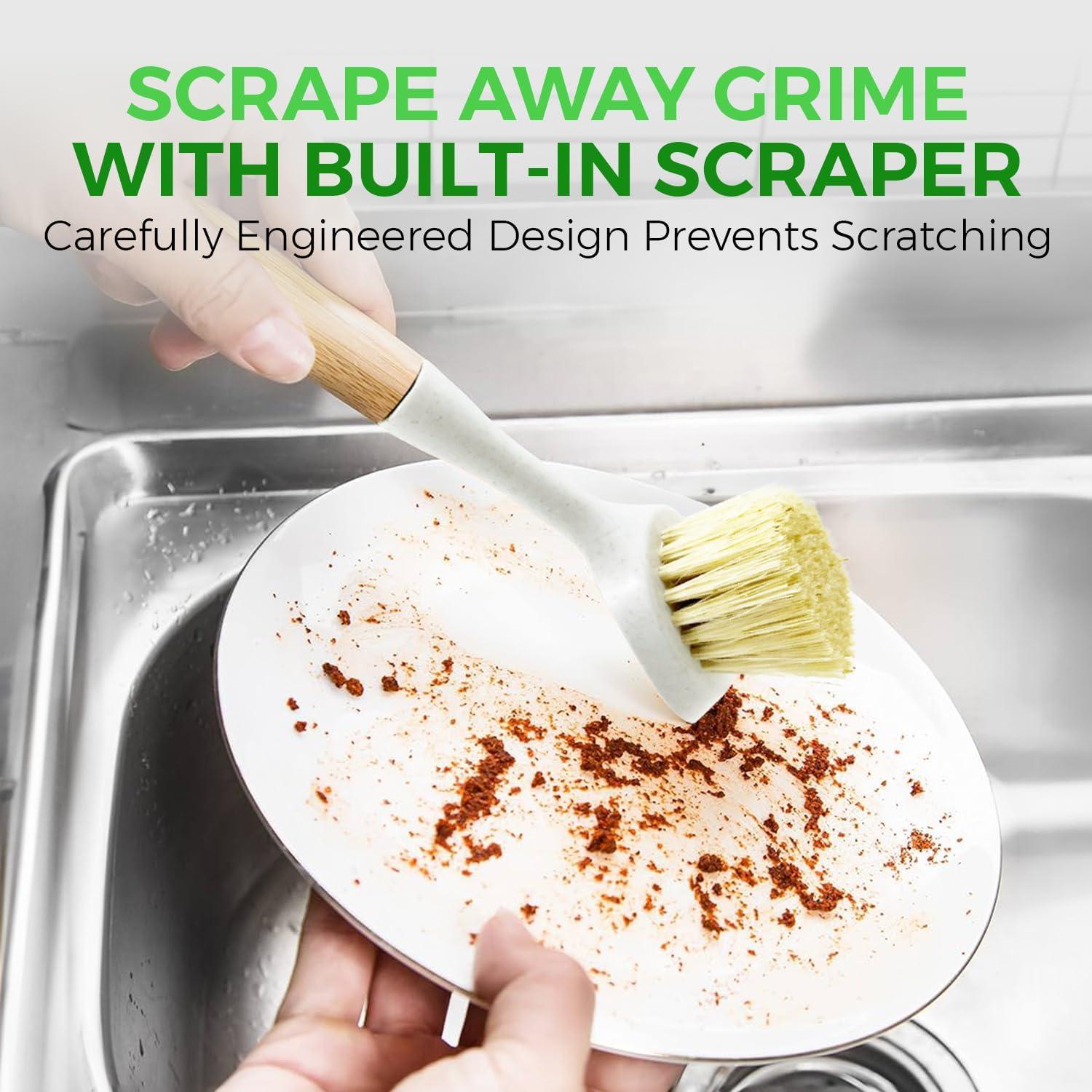 Juego de 2 cepillos de fregado AIRNEX de bambú y sisal