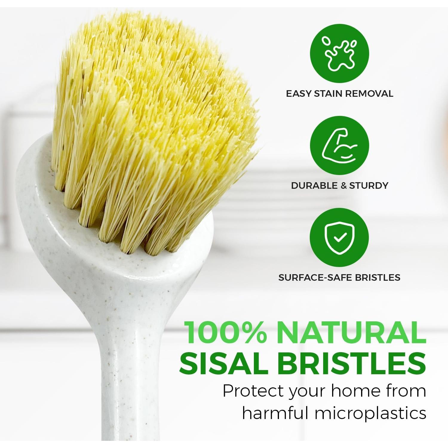 Juego de 2 cepillos de fregado AIRNEX de bambú y sisal