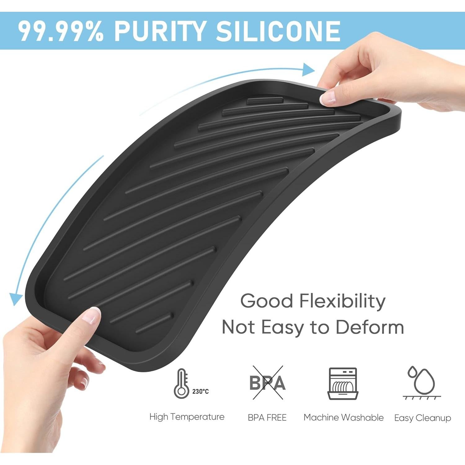 Bandeja organizadora de fregadero EG-SIPRO, silicona, 2 piezas