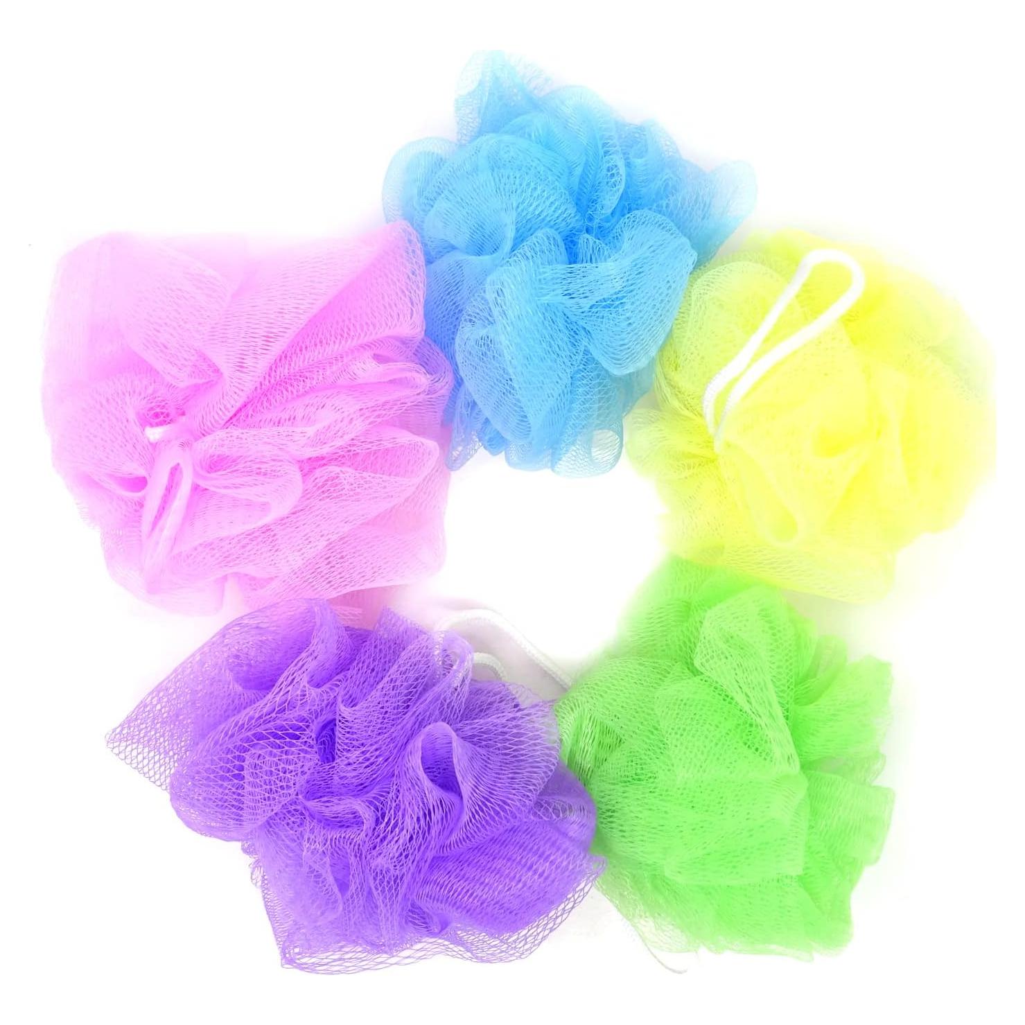 Puff de Malla de Baño Honbay 5PCS para Viajes