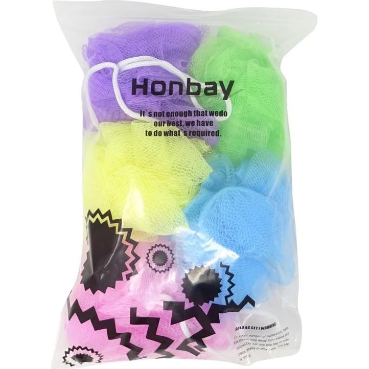 Puff de Malla de Baño Honbay 5PCS para Viajes
