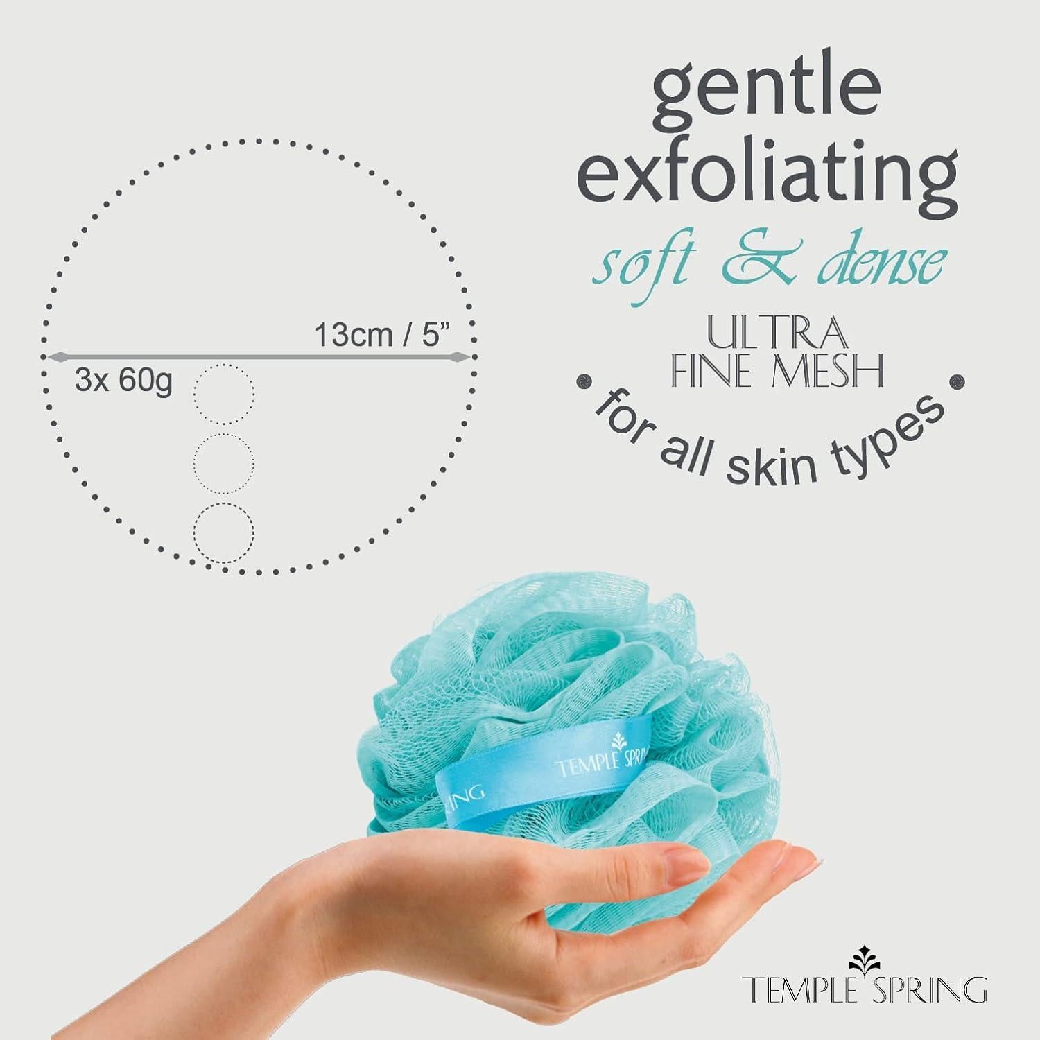 Esponja de Luffa Reciclada Temple Spring - Exfoliante Azul Océano