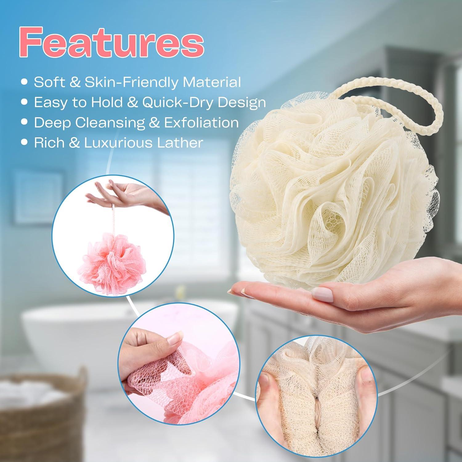 Esponjas de Lufa Exfoliantes LIKEVOW - Paquete de 4 Multicolor