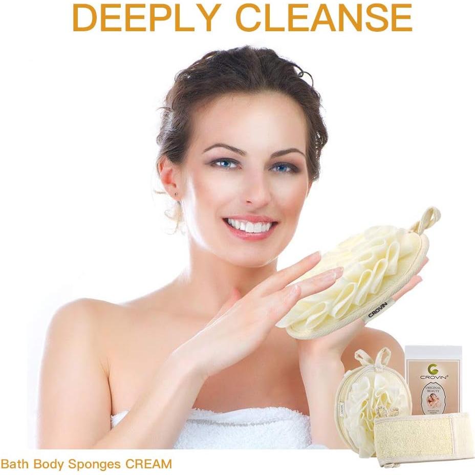 Conjunto de Esponjas Exfoliantes CROVIN - 3 Piezas para Baño