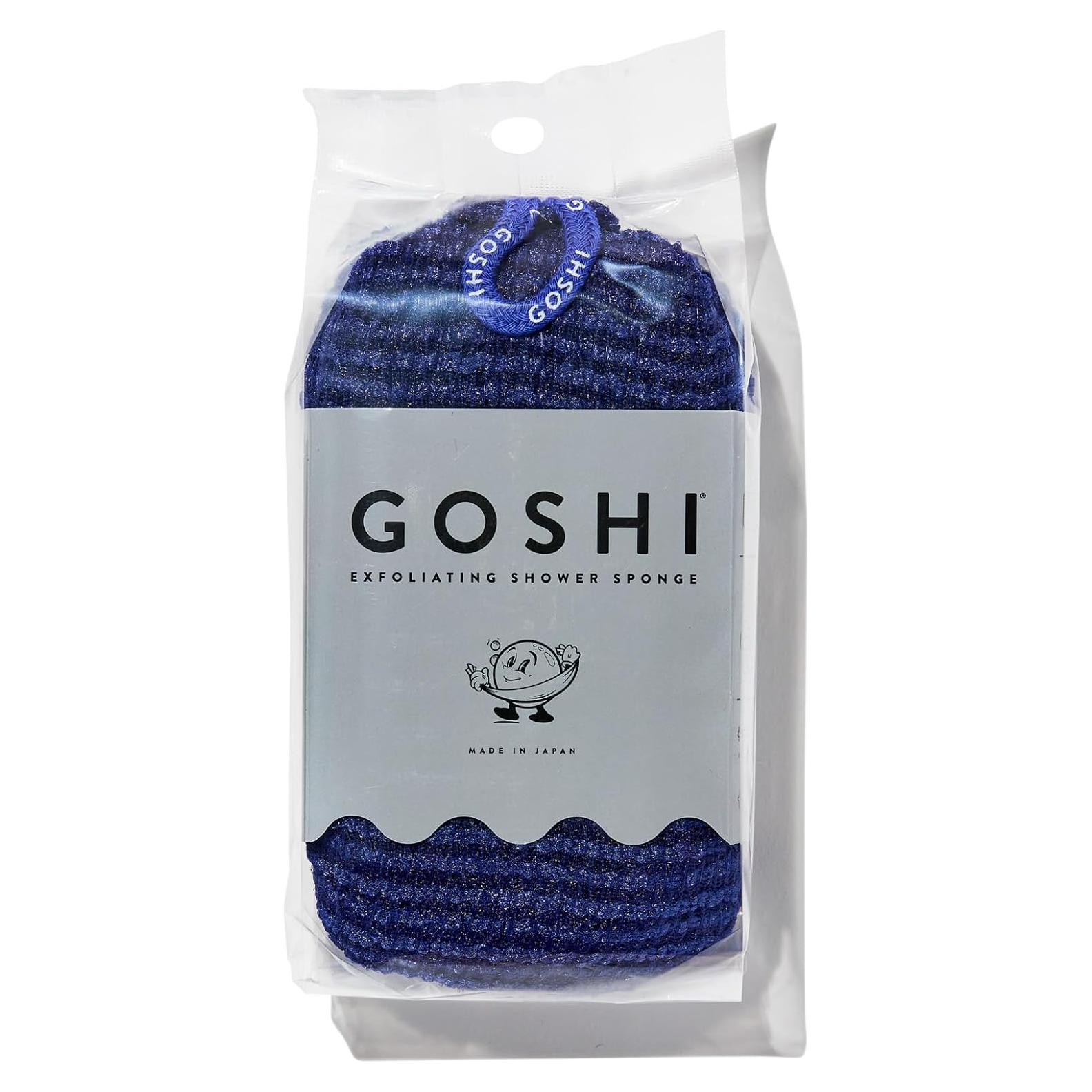 Esponja de Ducha Exfoliante GOSHI Azul Índigo - Hecha en Japón