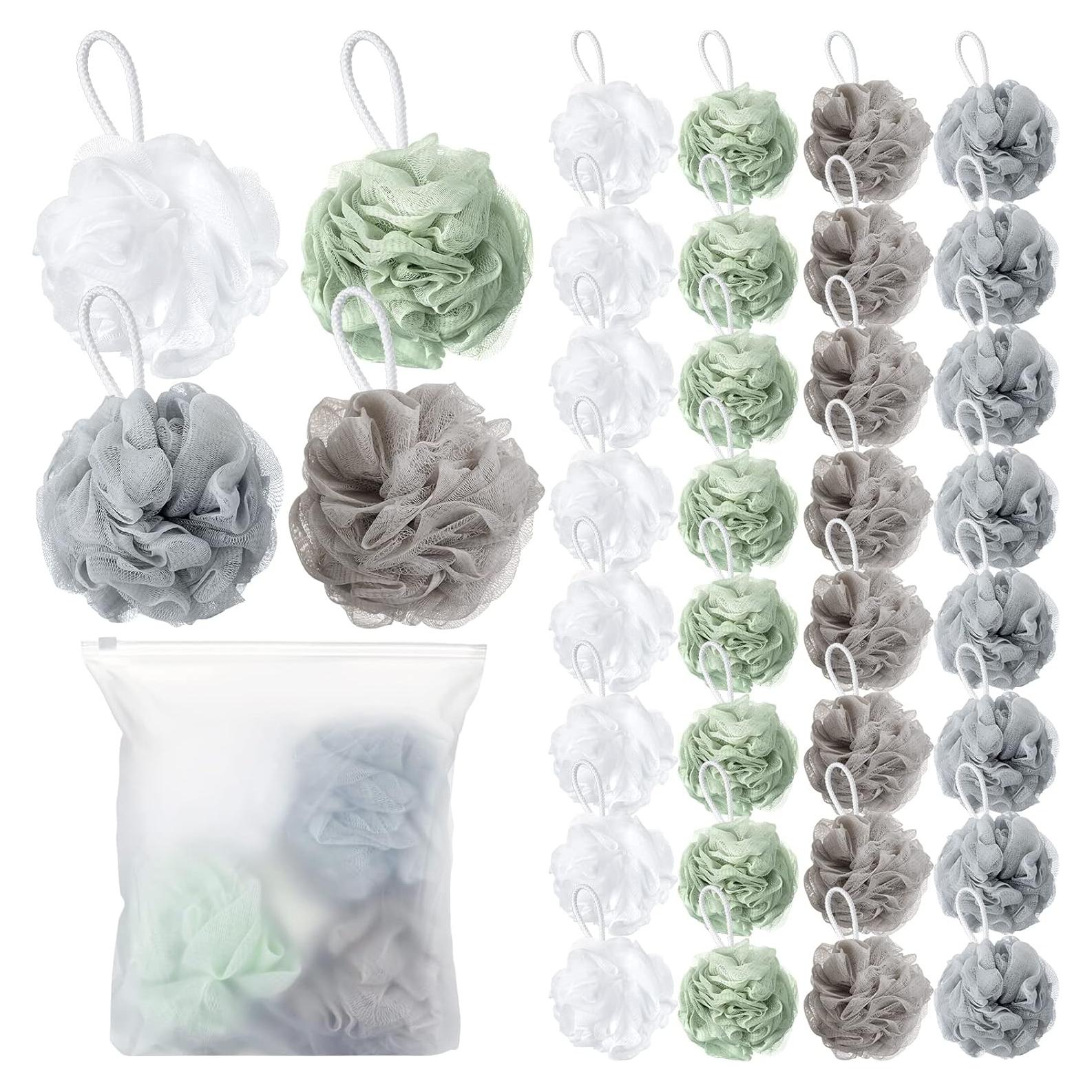 Esponjas de Baño Shellwei 32 Pcs Loofah Exfoliante 60g