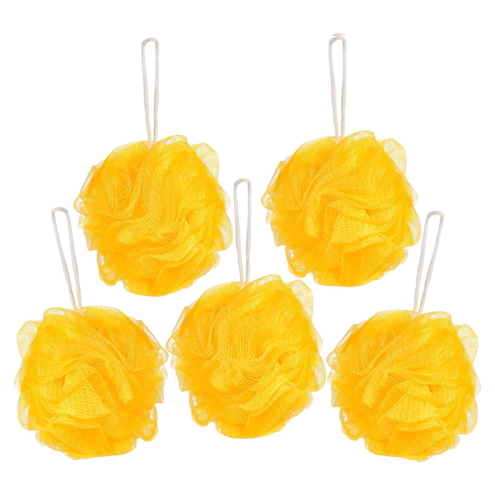 Esponjas de Ducha Exfoliantes BRUBAKER - Set de 5 - Amarillo