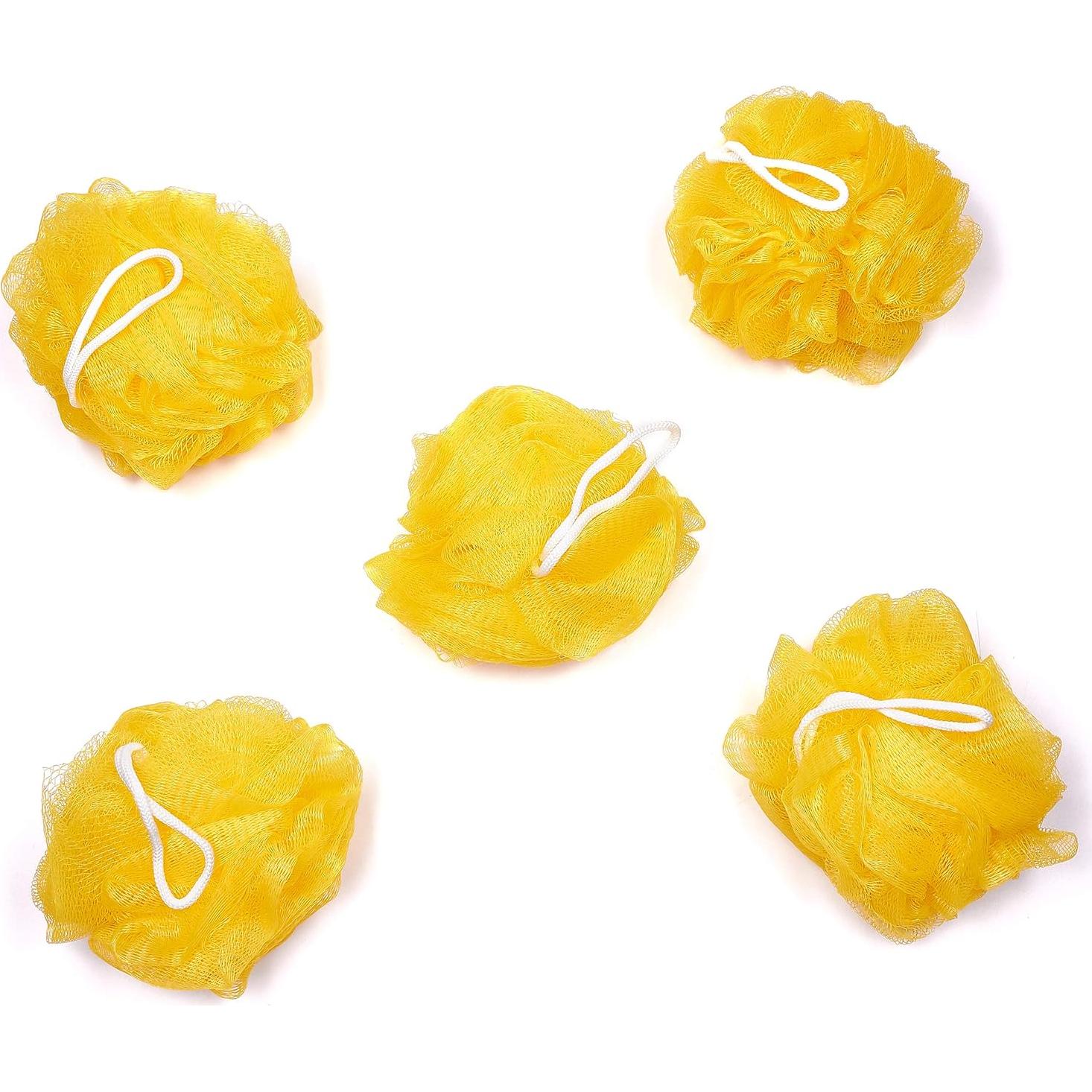 Esponjas de Ducha Exfoliantes BRUBAKER - Set de 5 - Amarillo