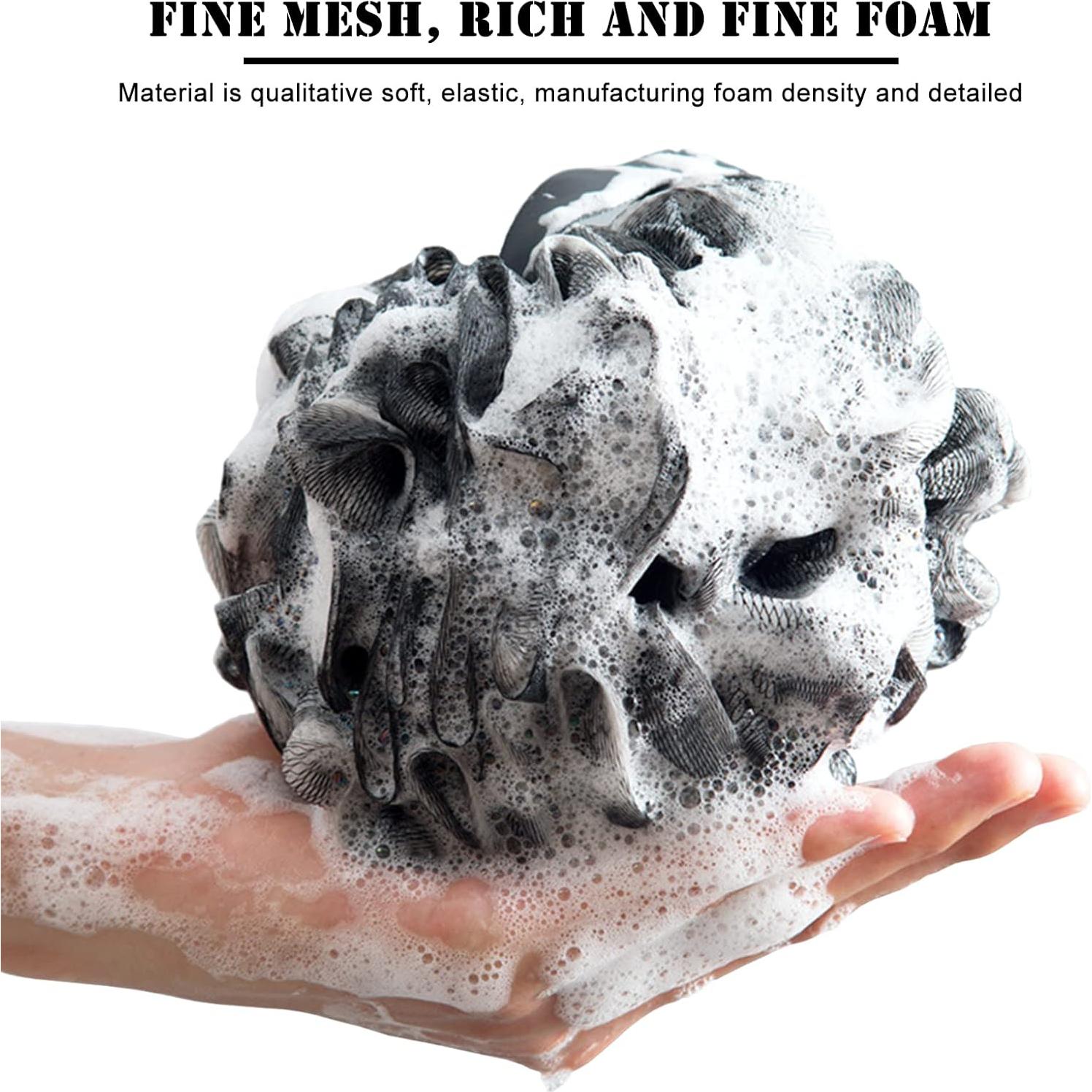 Esponja de Ducha Loofah con Mango Largo y 2 Esponjas Exfoliantes