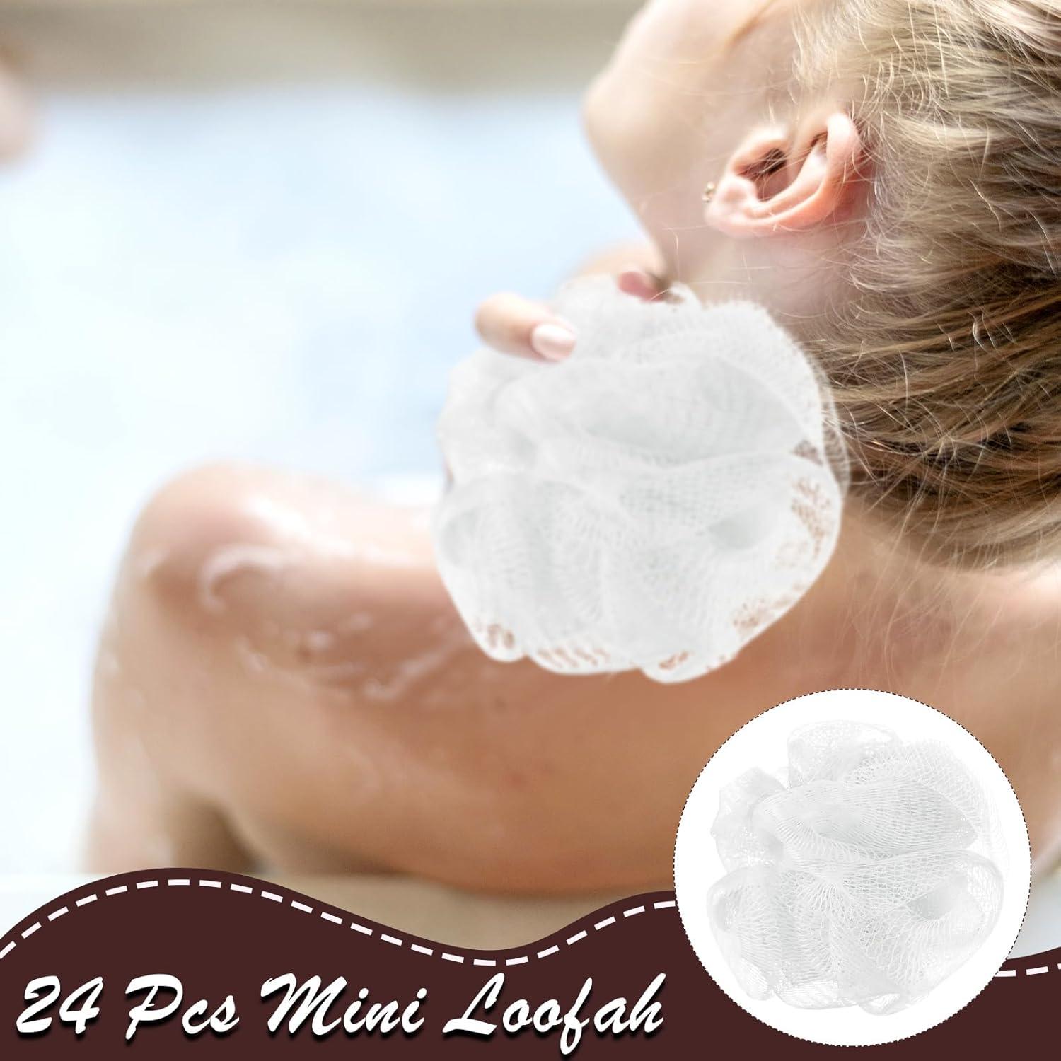 Esponjas de Ducha Shellwei 24 Pcs Lufa Exfoliante Blanca