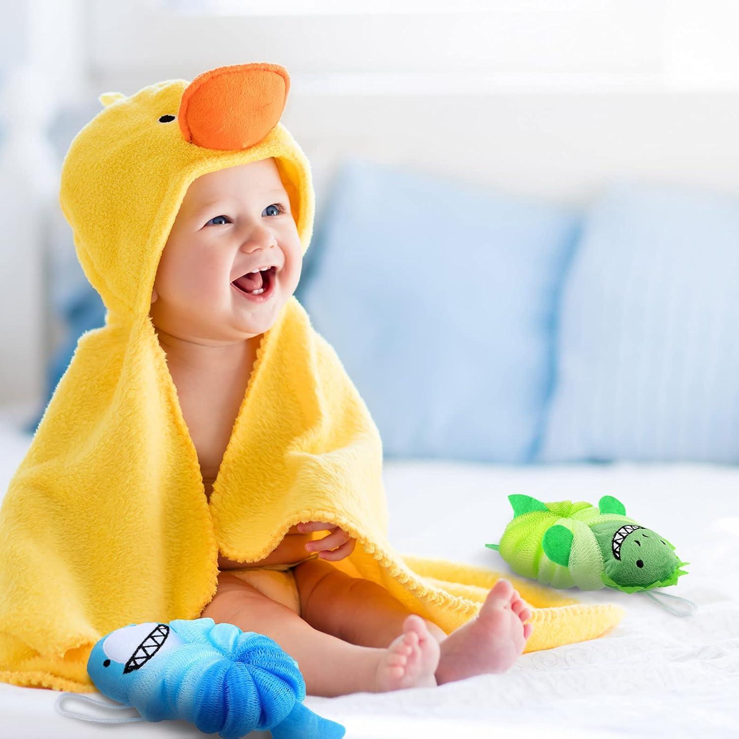 Esponjas de Baño para Niños Tatuo - 4 Pcs Animales Coloridos