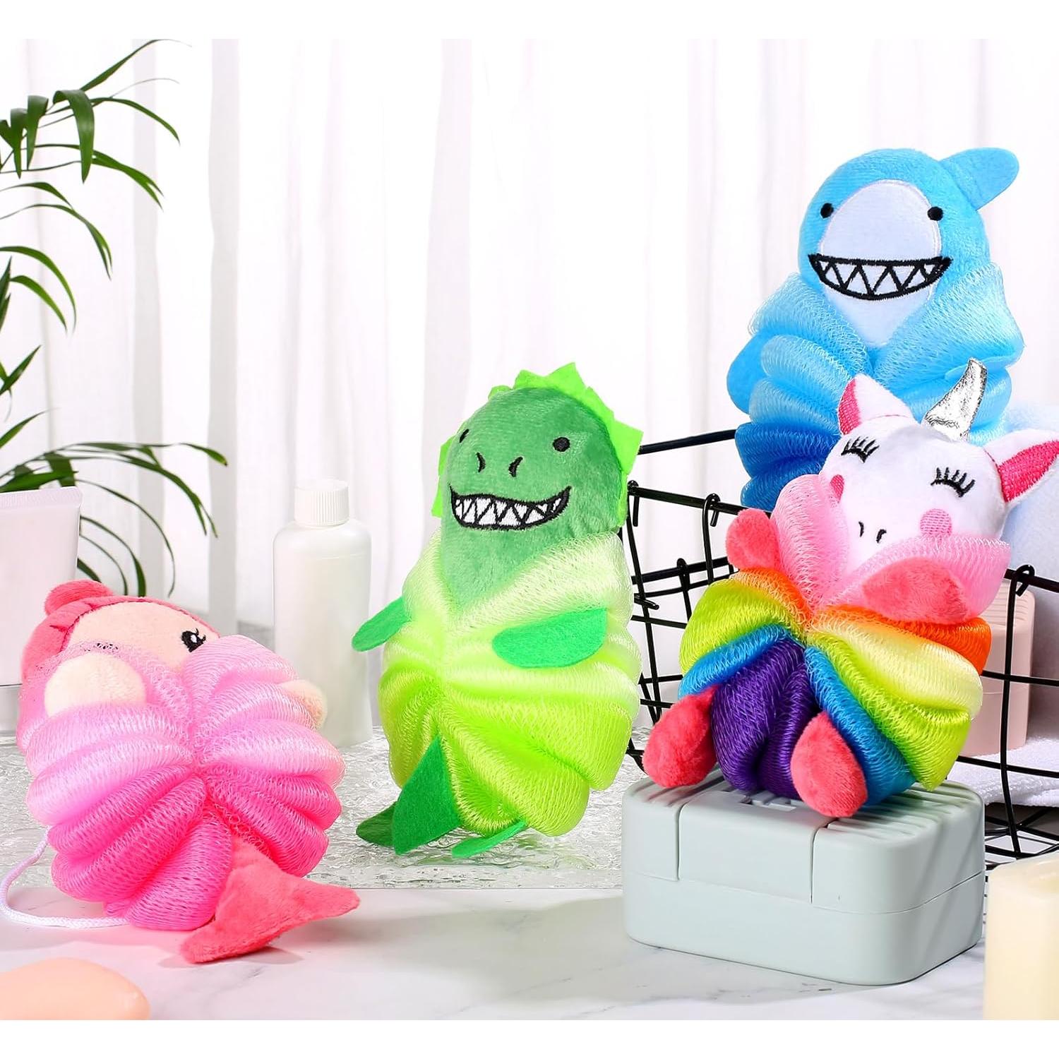Esponjas de Baño para Niños Tatuo - 4 Pcs Animales Coloridos