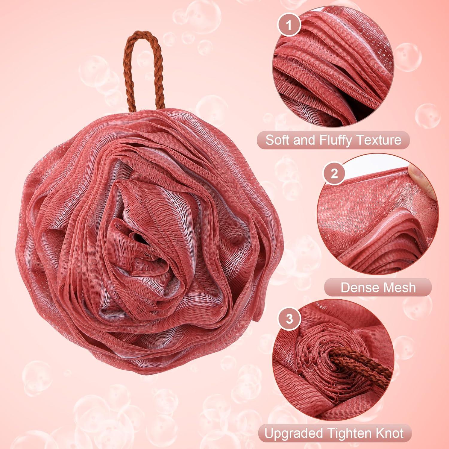 Esponja de Baño Exfoliante Toplive Rosa Verde y Rojo