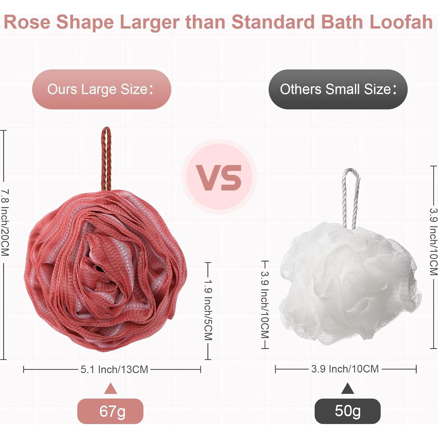 Esponja de Baño Exfoliante Toplive Rosa Verde y Rojo