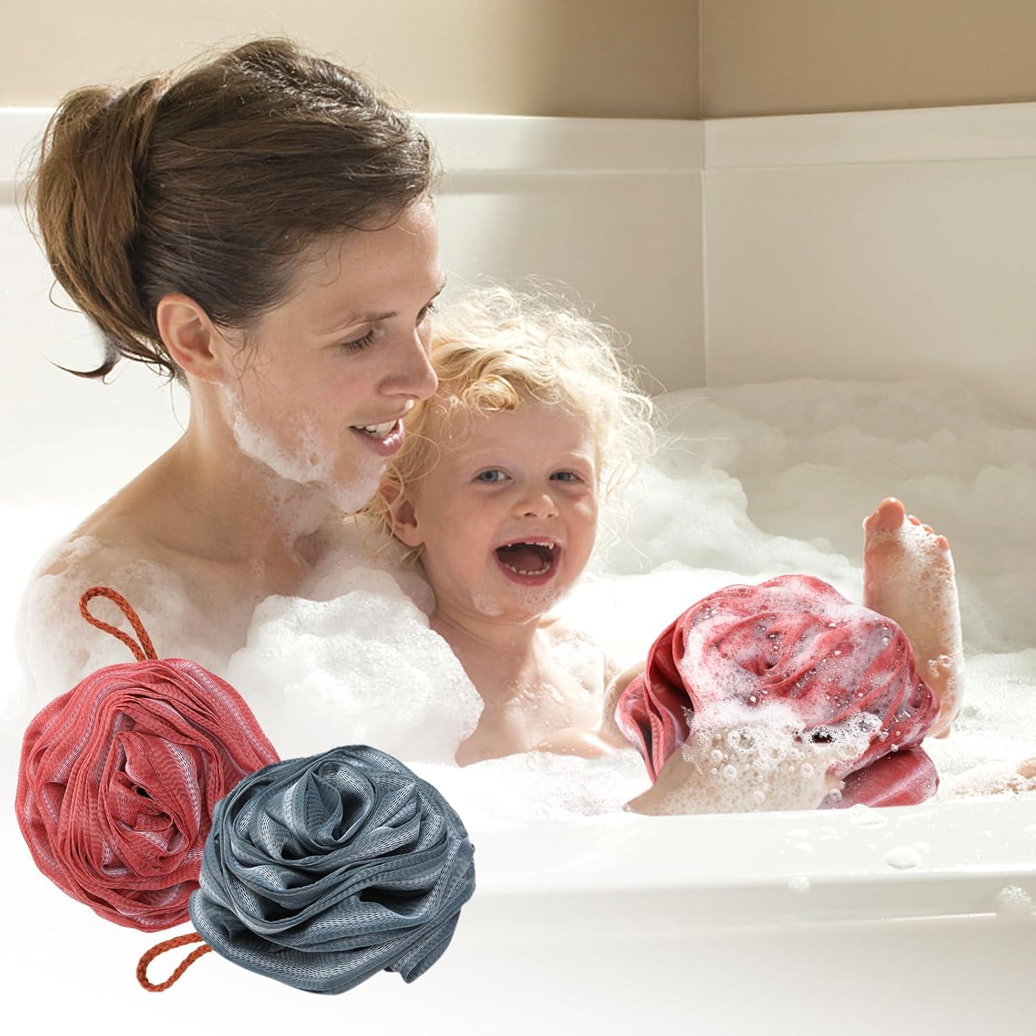 Esponja de Baño Exfoliante Toplive Rosa Verde y Rojo