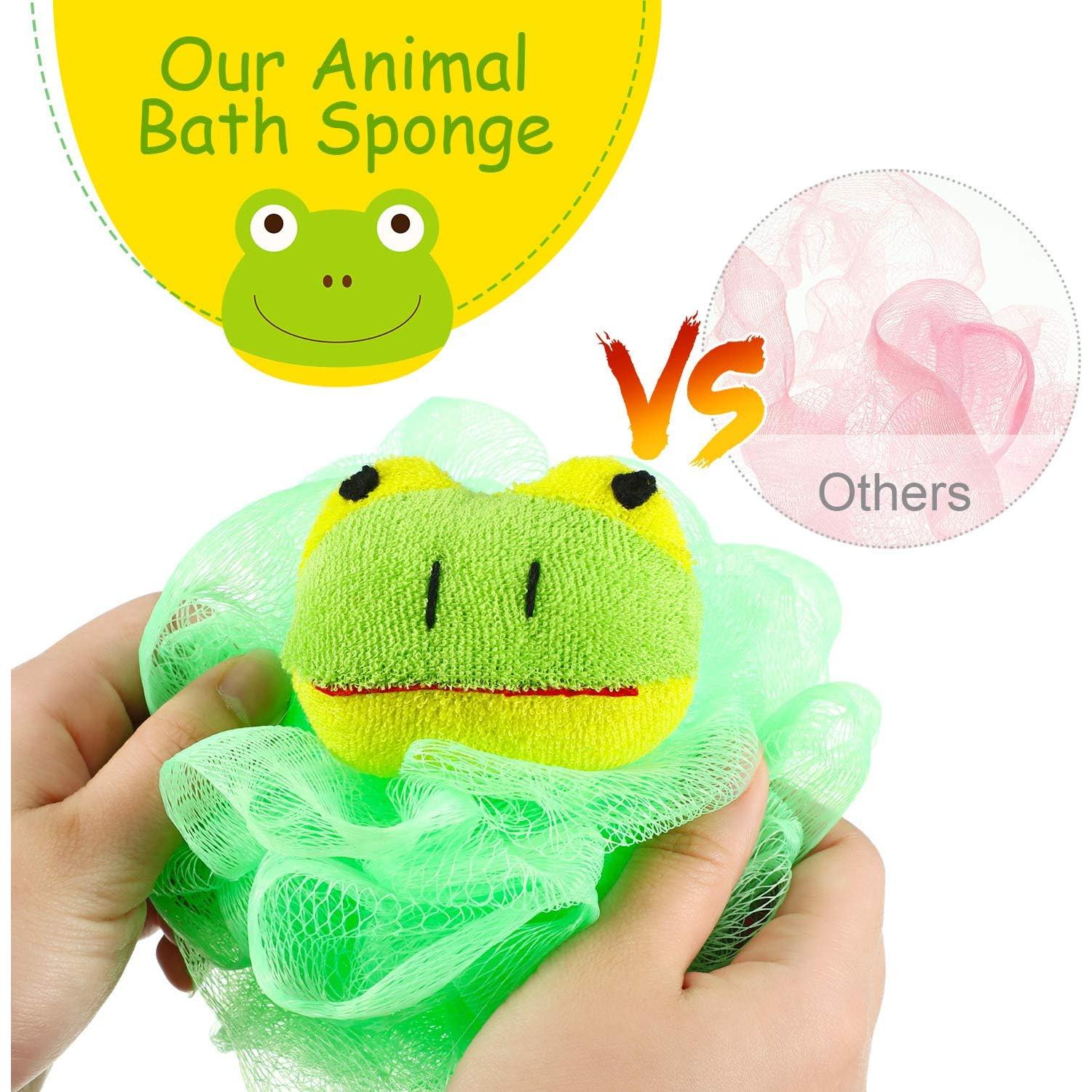 Esponjas de Baño Animal Boao - 4 Piezas Exfoliantes Coloridas