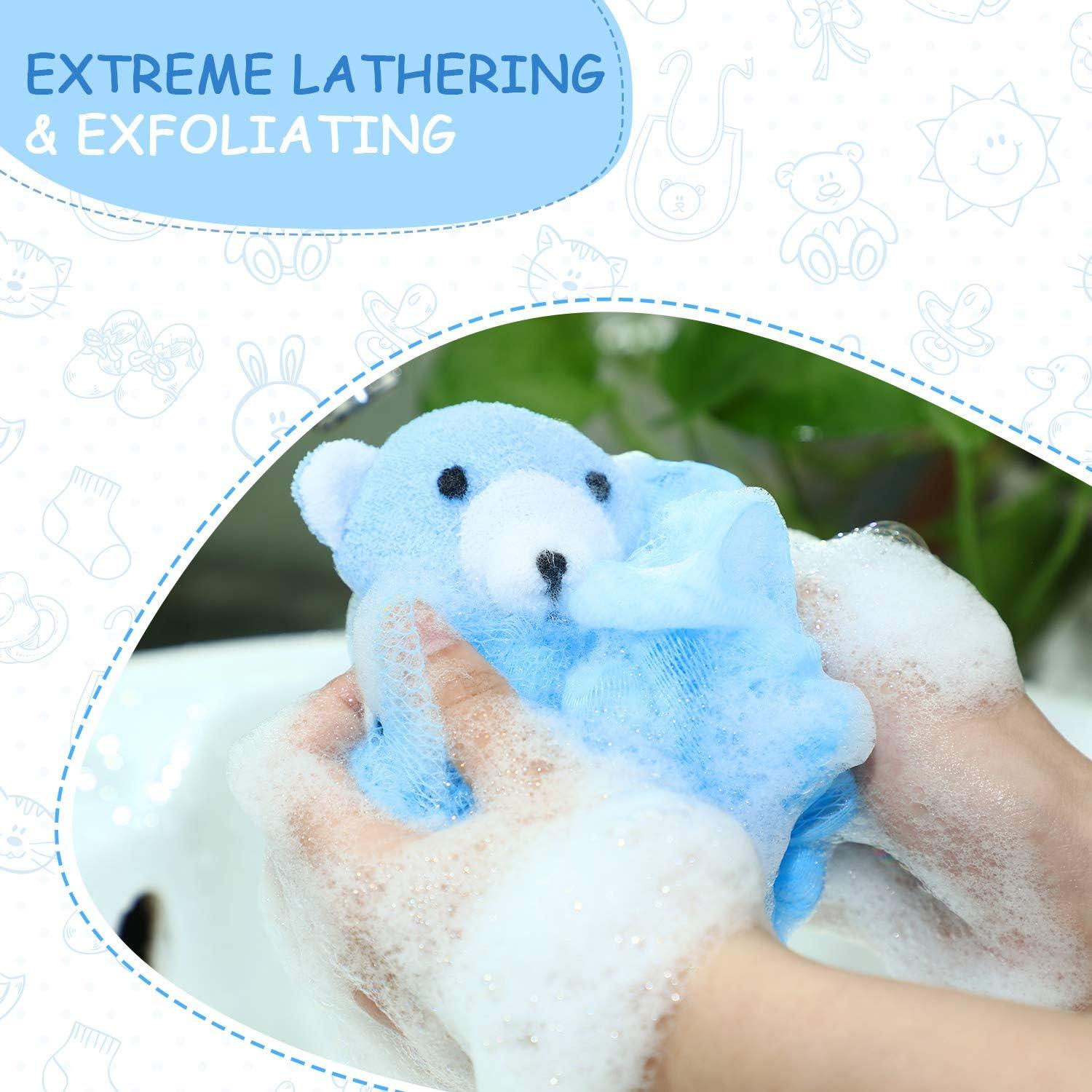 Esponjas de Baño Animal Boao - 4 Piezas Exfoliantes Coloridas