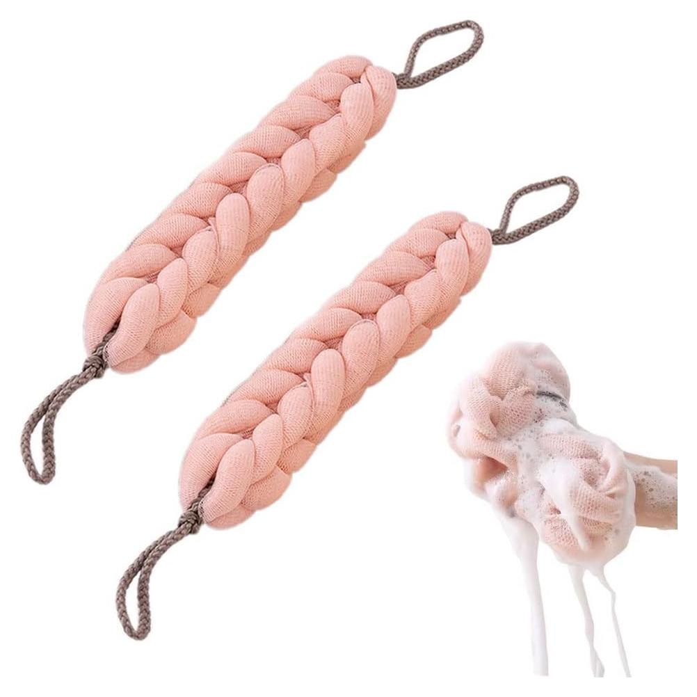 Esponja de Ducha Exfoliante PE Rosa 2 Piezas JSYPWEIJIE