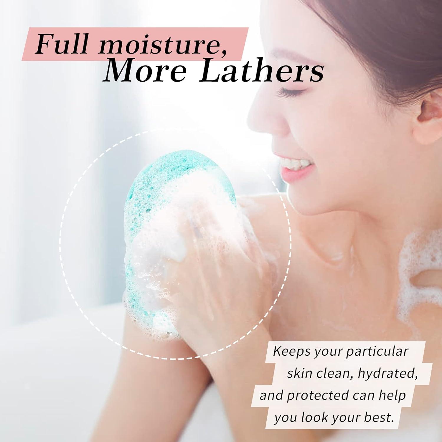 Esponjas de Baño KECUCO 3 Pcs Grande Exfoliación 14.5 cm