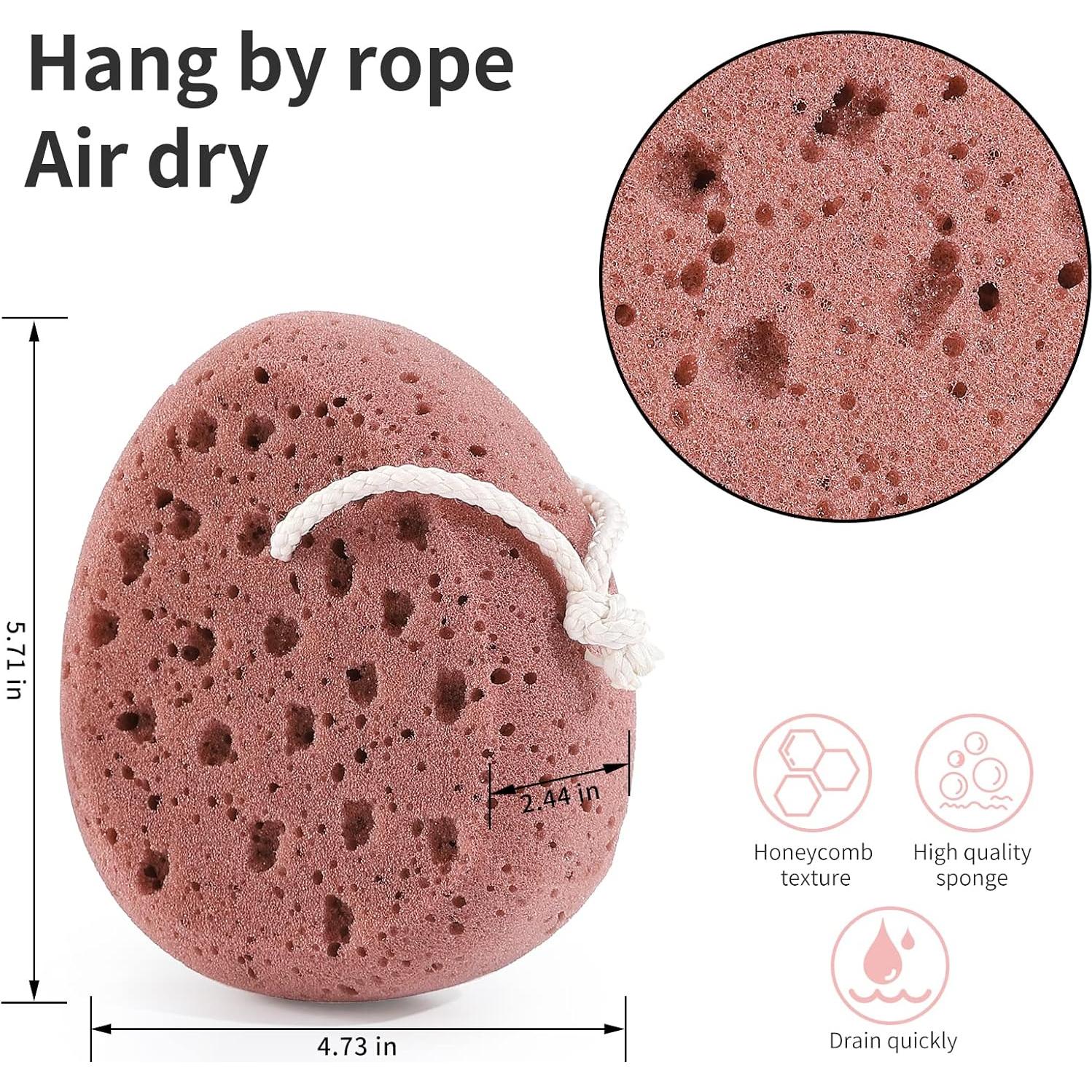 Esponjas de Baño KECUCO 3 Pcs Grande Exfoliación 14.5 cm