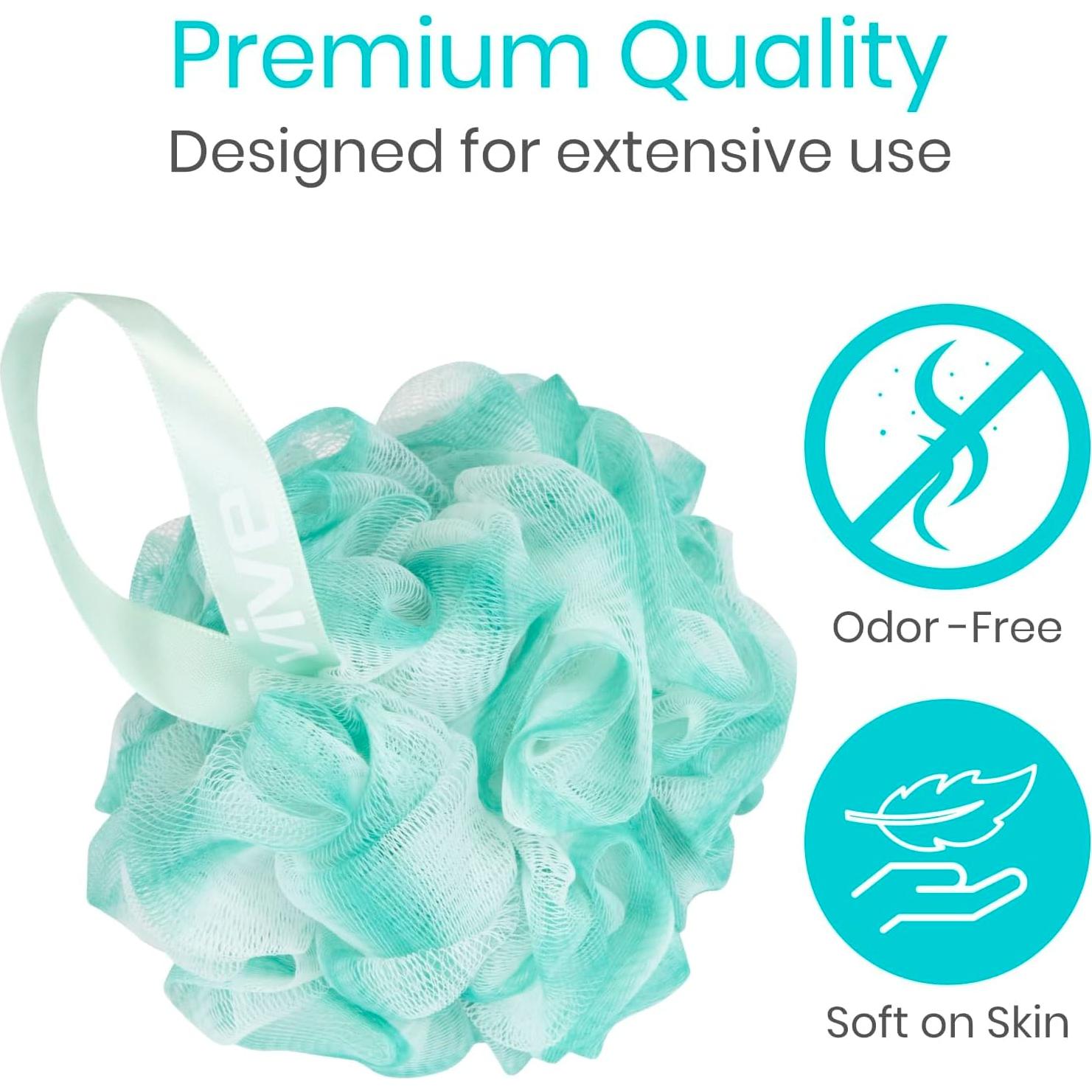 Esponjas de Reemplazo Loofah Vive - 4 Pk para Ducha y Baño