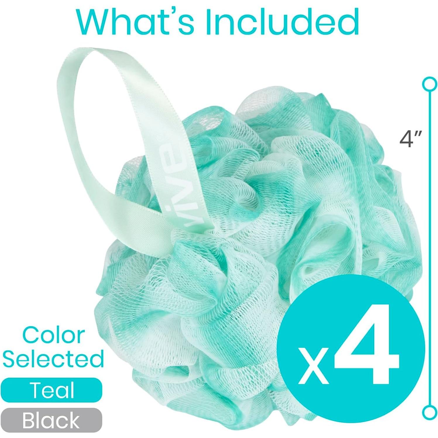 Esponjas de Reemplazo Loofah Vive - 4 Pk para Ducha y Baño