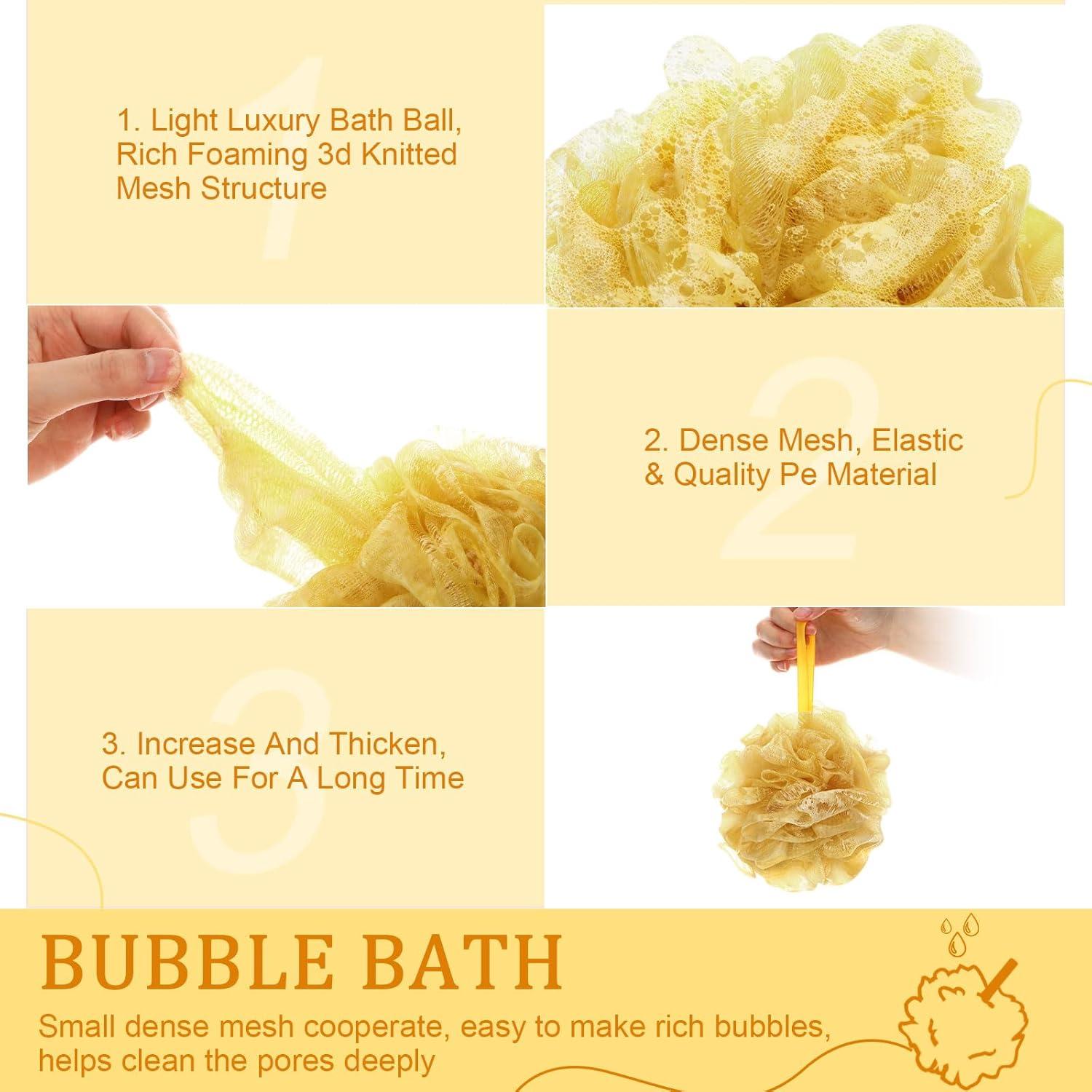 12 Esponjas de Ducha Exfoliantes FuWeave Doradas 50g