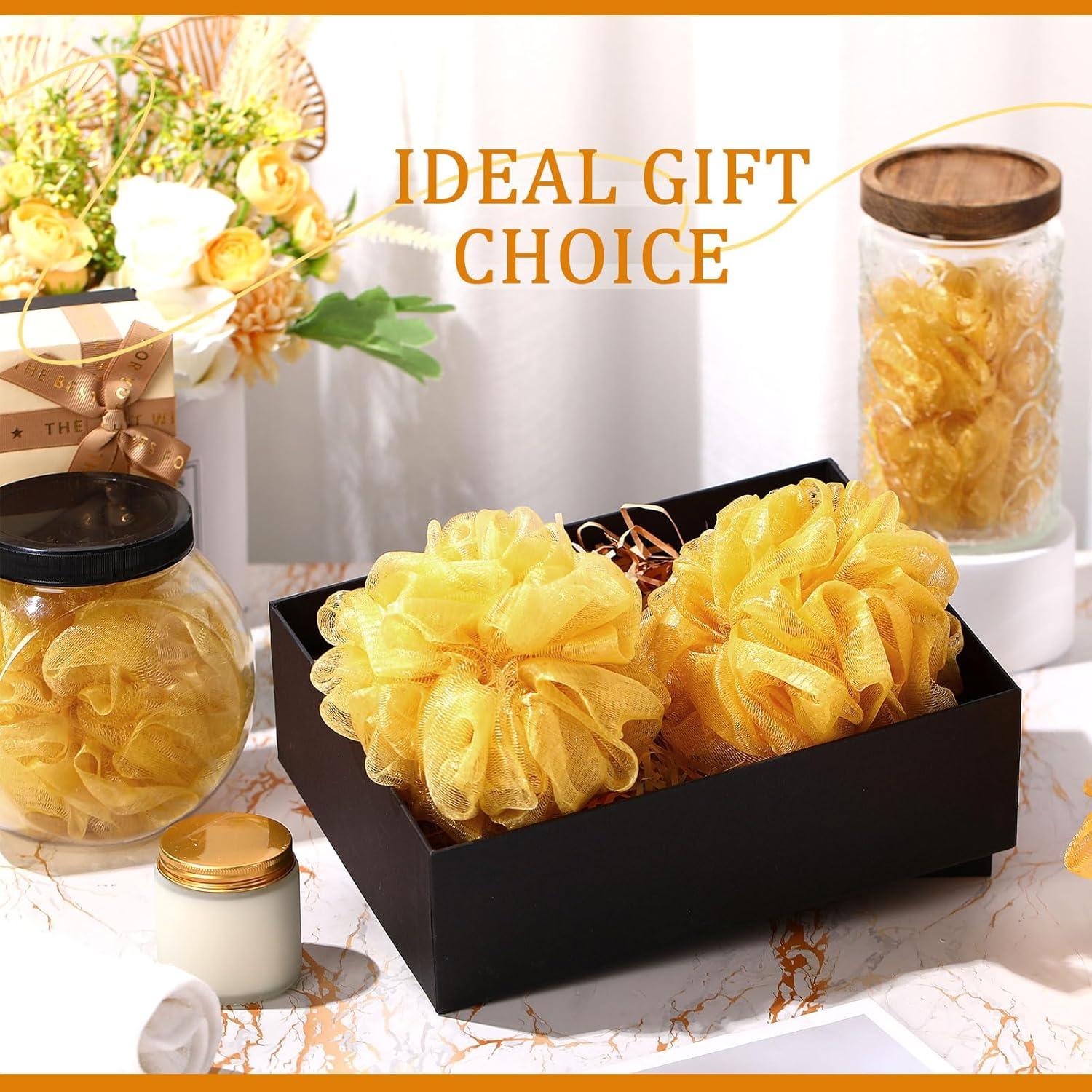 12 Esponjas de Ducha Exfoliantes FuWeave Doradas 50g