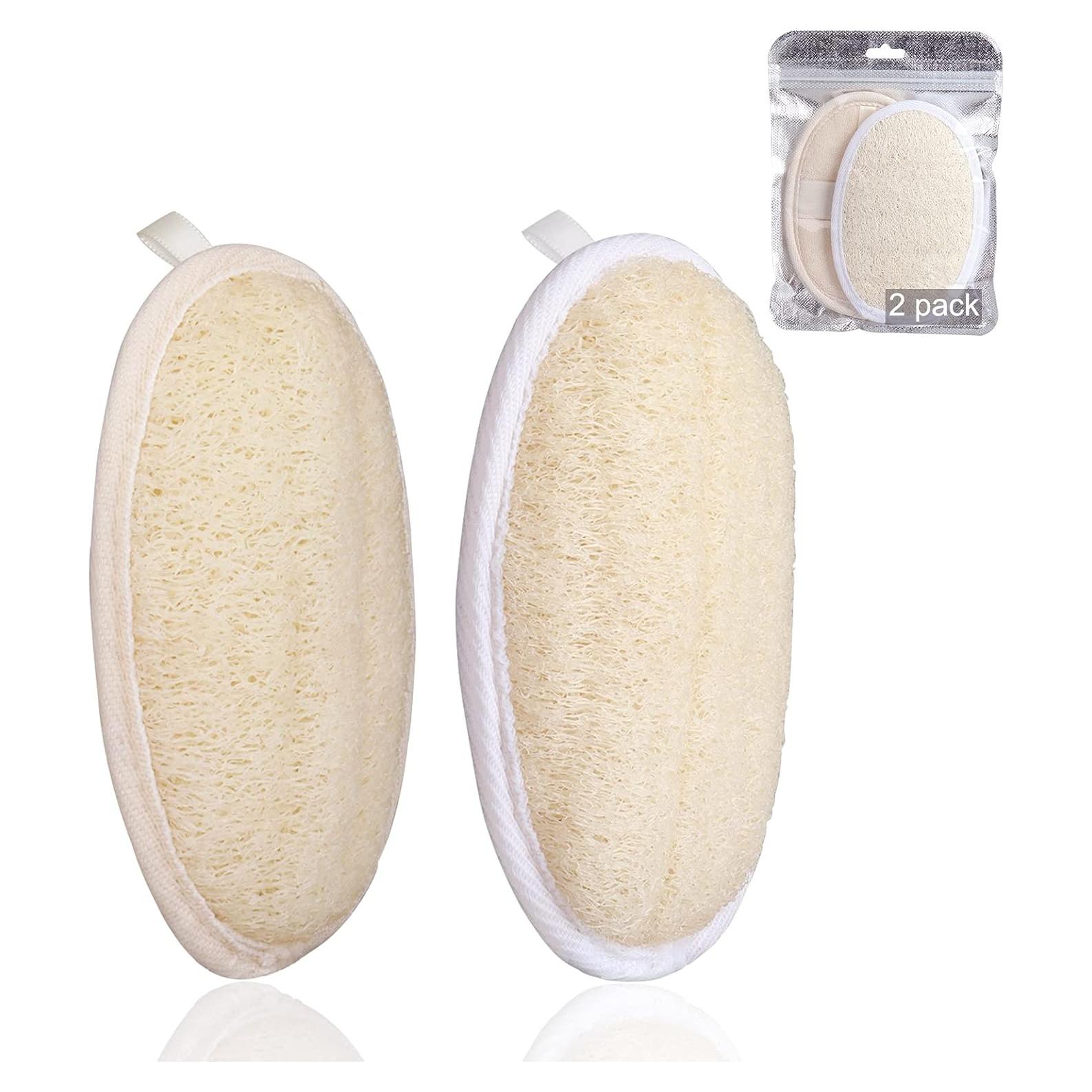 Esponjas de Ducha Exfoliantes de Luffa Natural - 2 Piezas