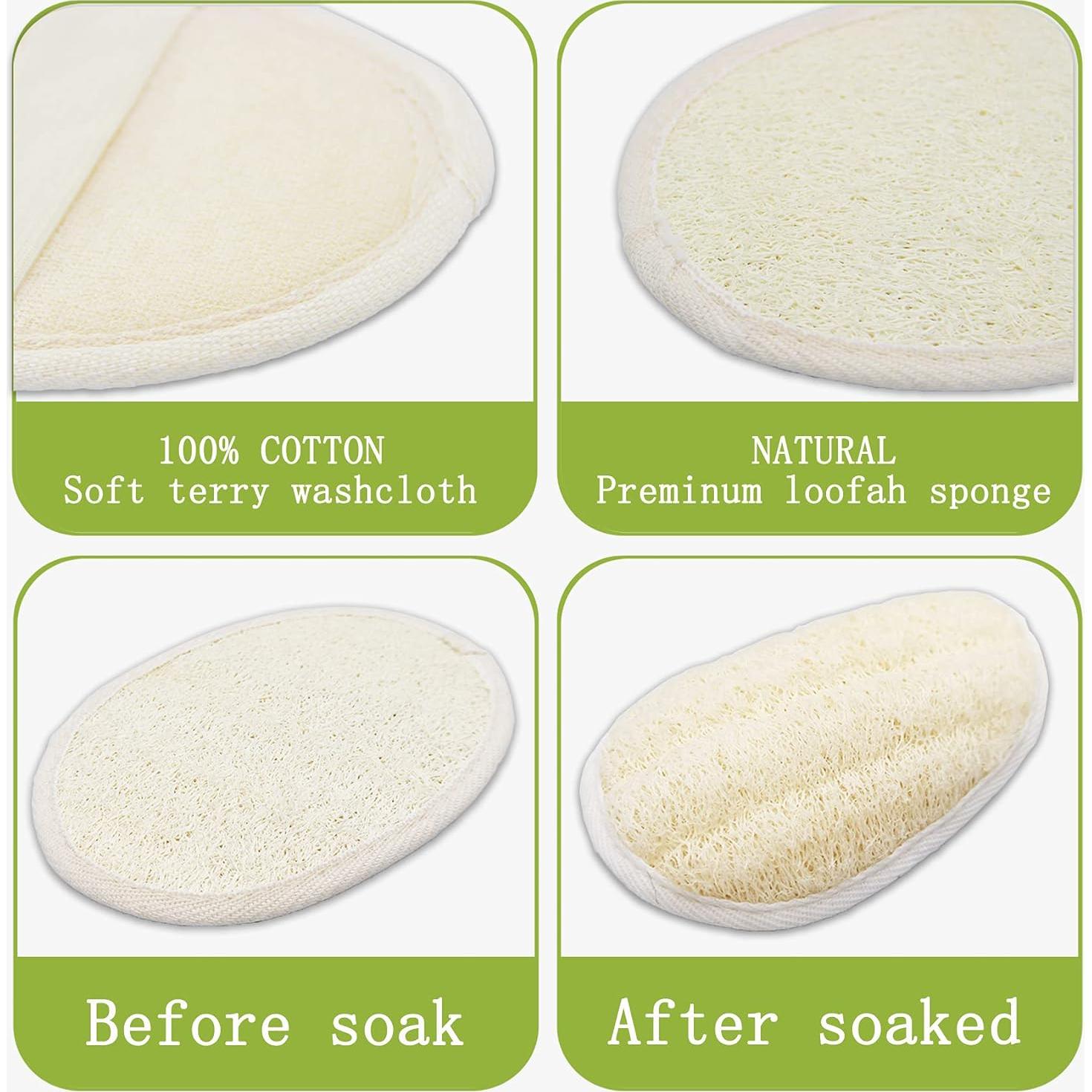 Esponjas de Ducha Exfoliantes de Luffa Natural - 2 Piezas