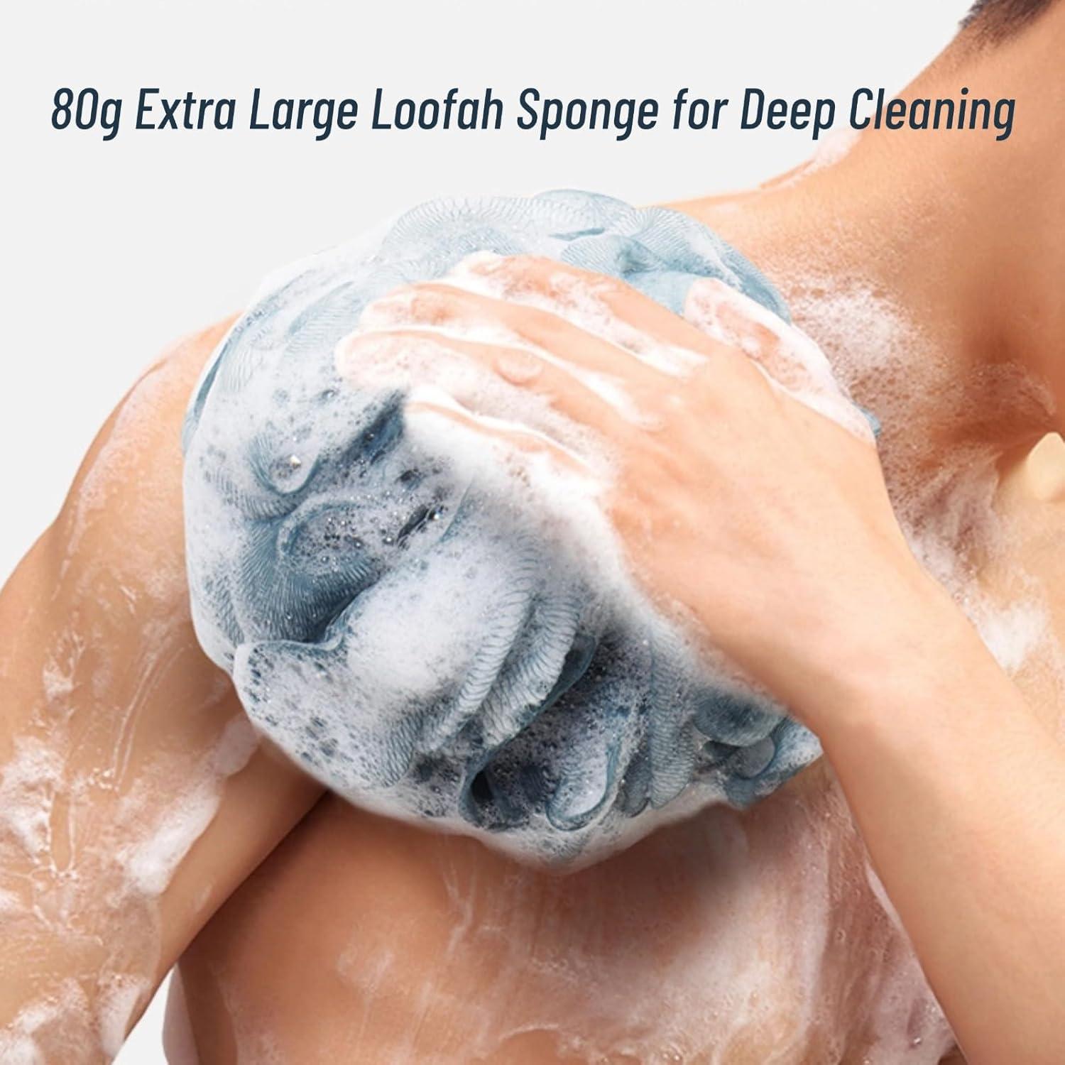 Paquete de 6 esponjas de ducha LuxeCasa 80g para hombres