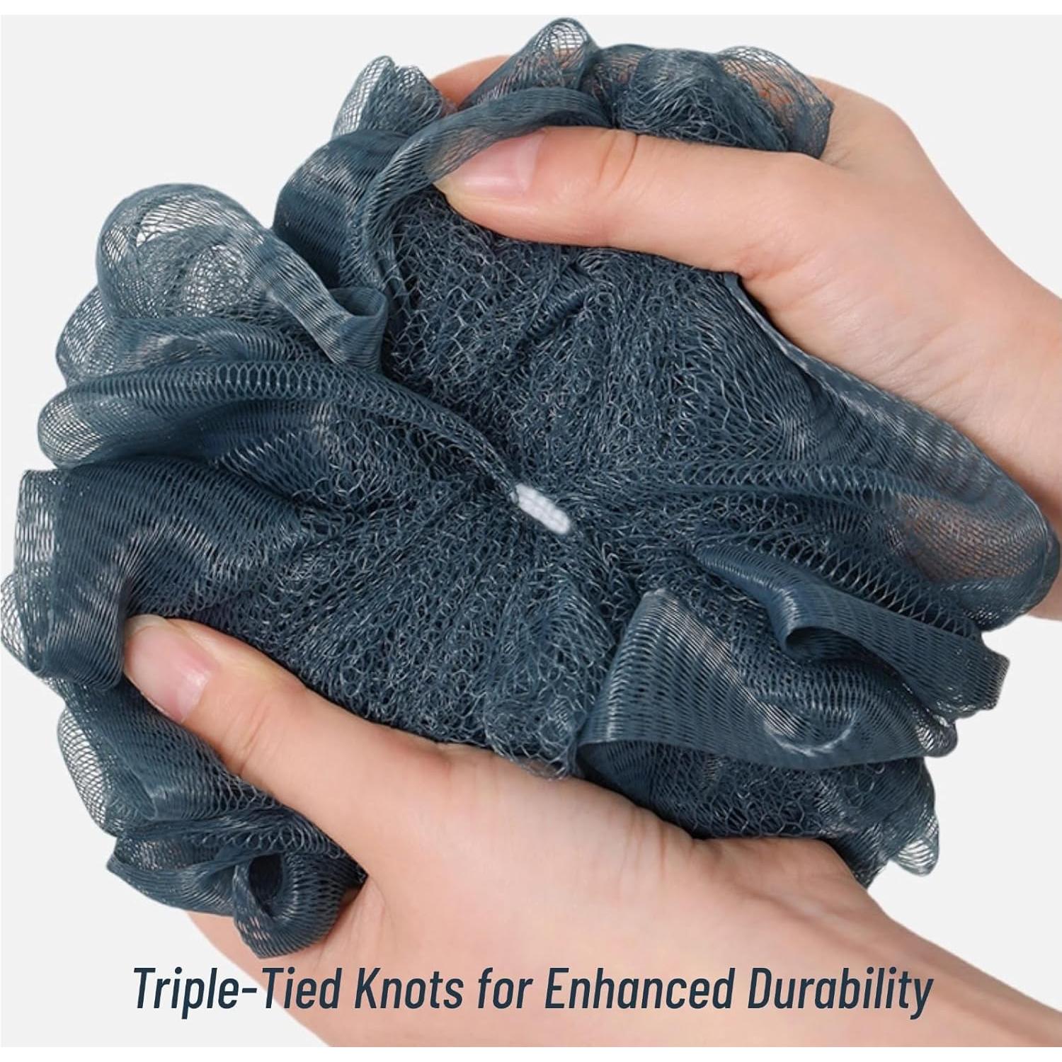 Paquete de 6 esponjas de ducha LuxeCasa 80g para hombres