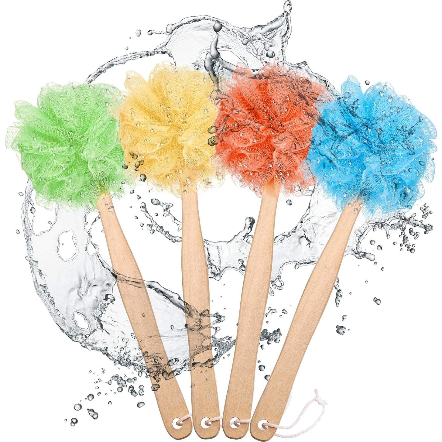 4 Cepillos de Espalda de Lufa Patelai con Mango Largo 88 cm