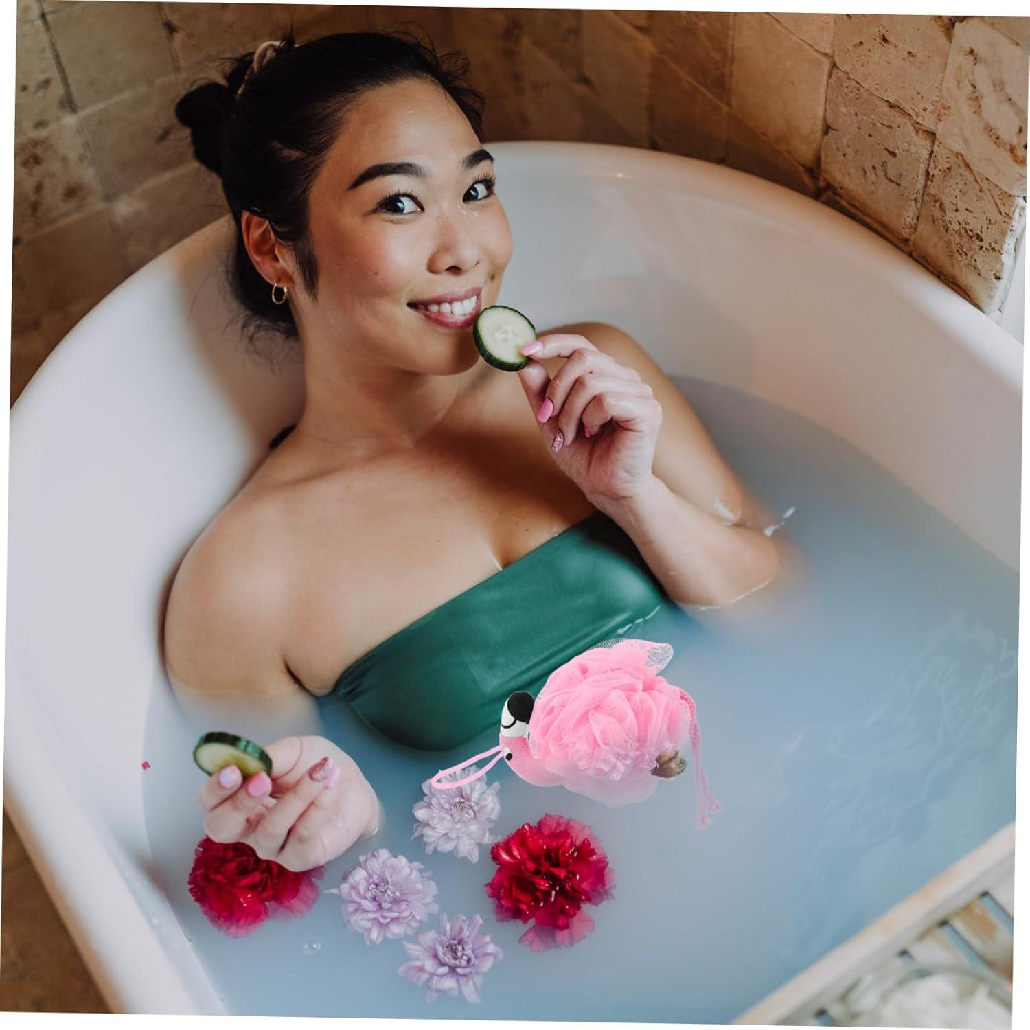 Esponja de Baño Exfoliante Flamenco Rosa Holibanna 25x13 cm