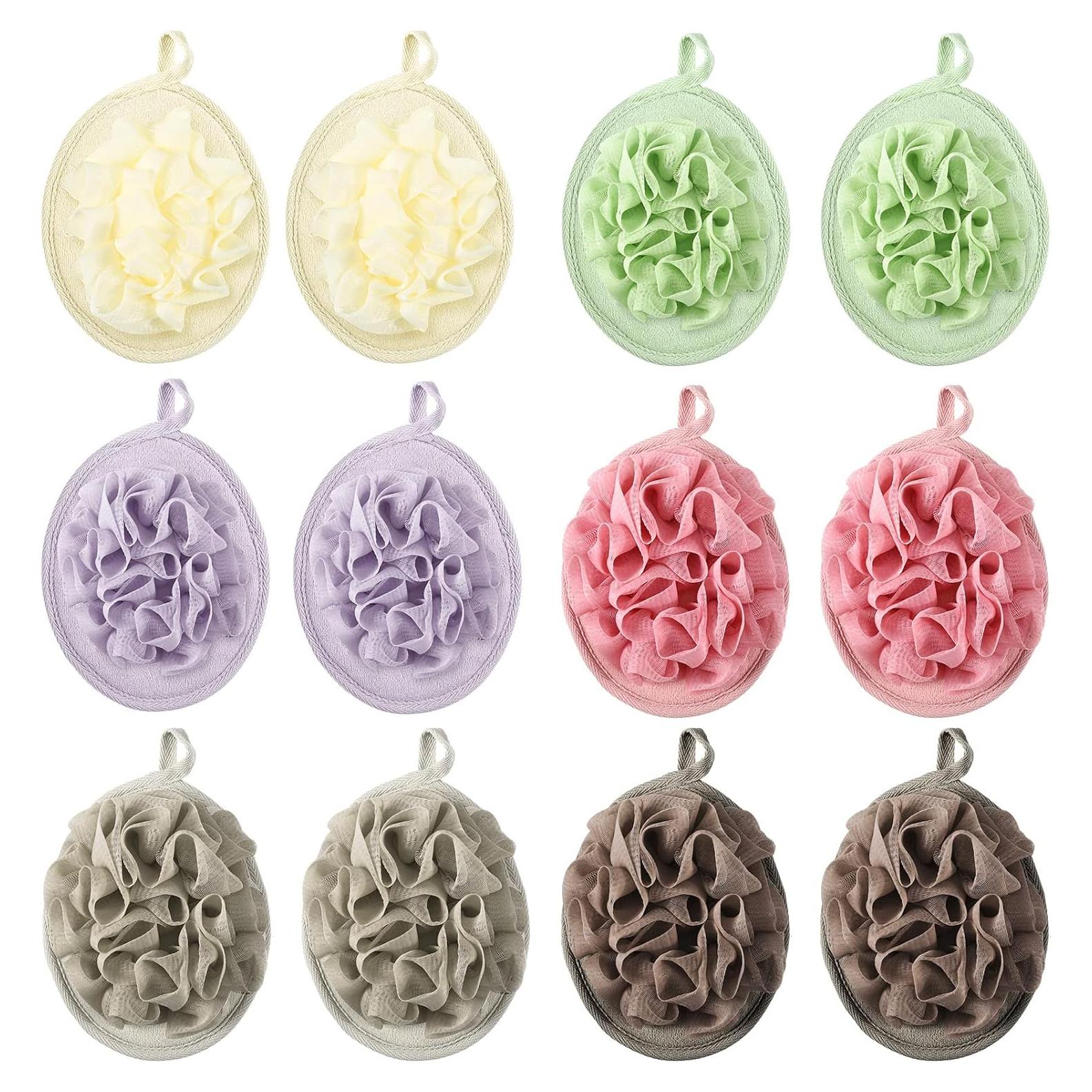 12 Puff de Ducha Exfoliantes Zopeal Lavables 13.2x19.3cm