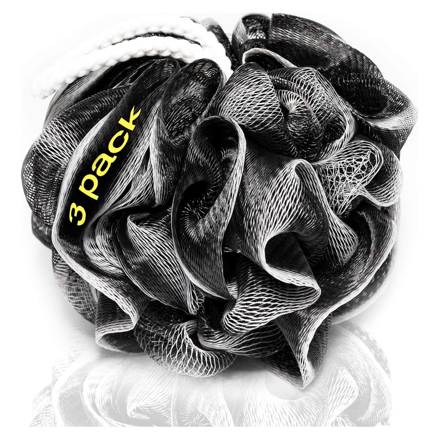 Esponjas de Ducha XXL 90g Tilcare - 3 Pack Exfoliantes con Carbón