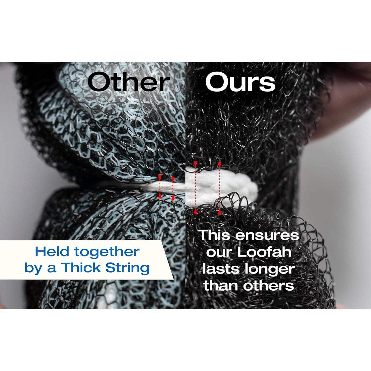 Esponjas de Ducha XXL 90g Tilcare - 3 Pack Exfoliantes con Carbón