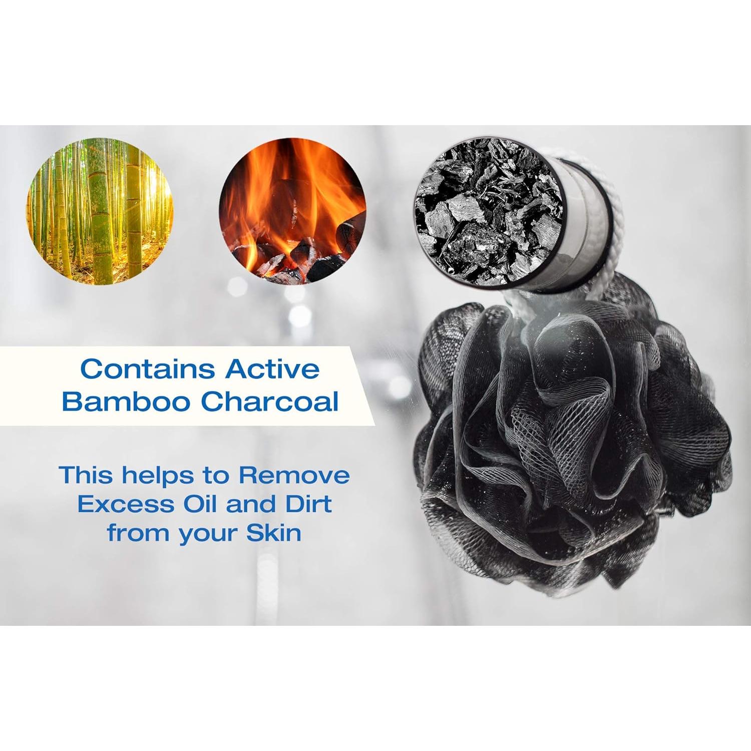 Esponjas de Ducha XXL 90g Tilcare - 3 Pack Exfoliantes con Carbón