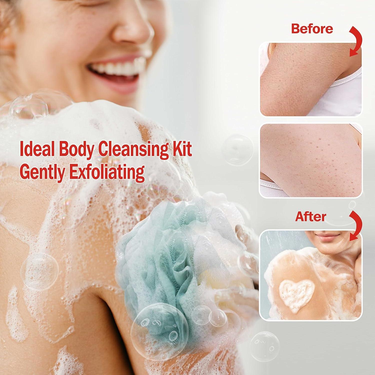 Esponjas de Lufa para Baño Zihezian - Juego de 3 (2 Azules, 1 Rosa)