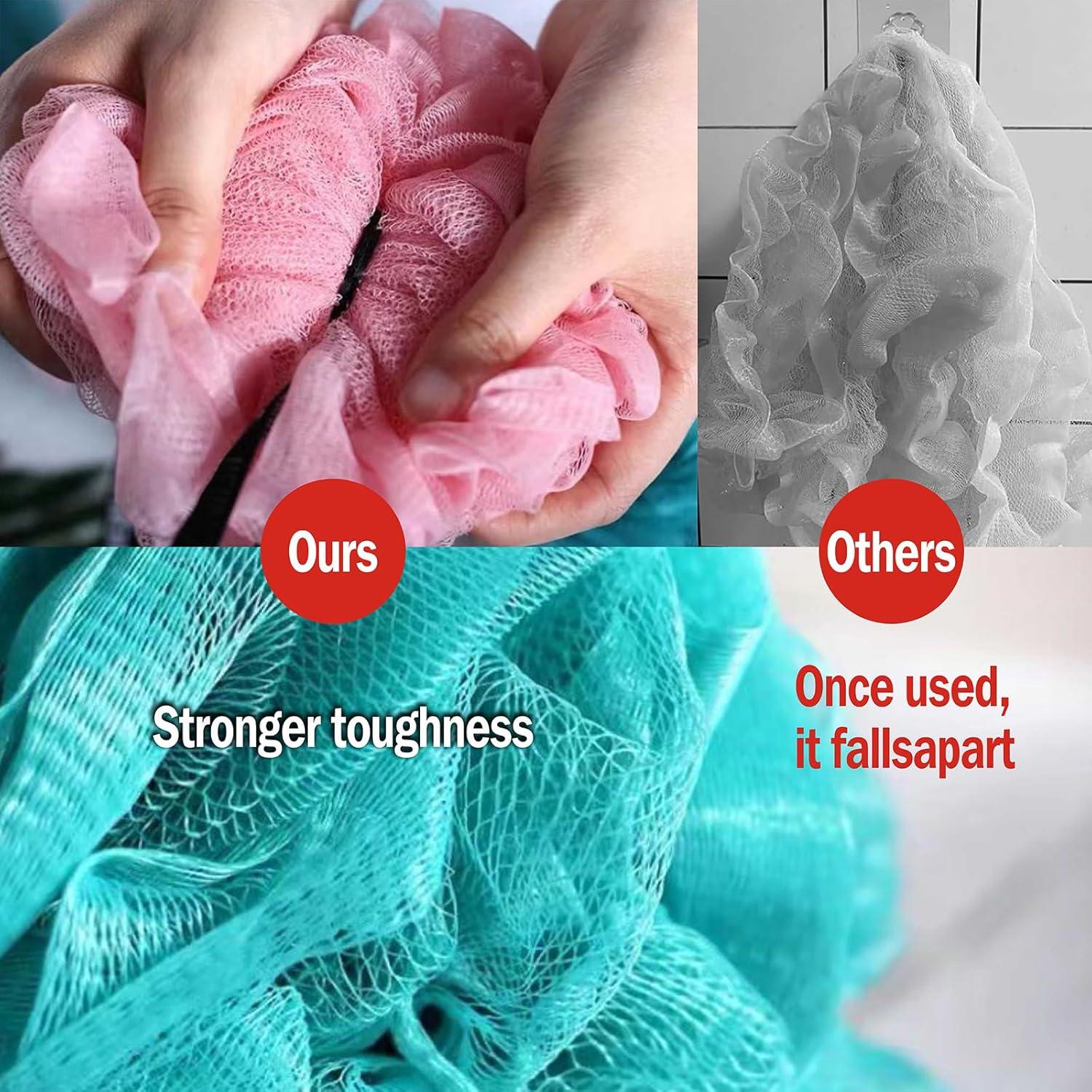 Esponjas de Lufa para Baño Zihezian - Juego de 3 (2 Azules, 1 Rosa)