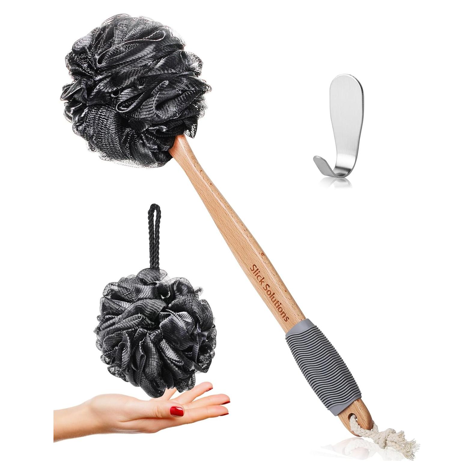 Esponja de Lufa con Mango Largo Slick - Exfoliador de Espalda